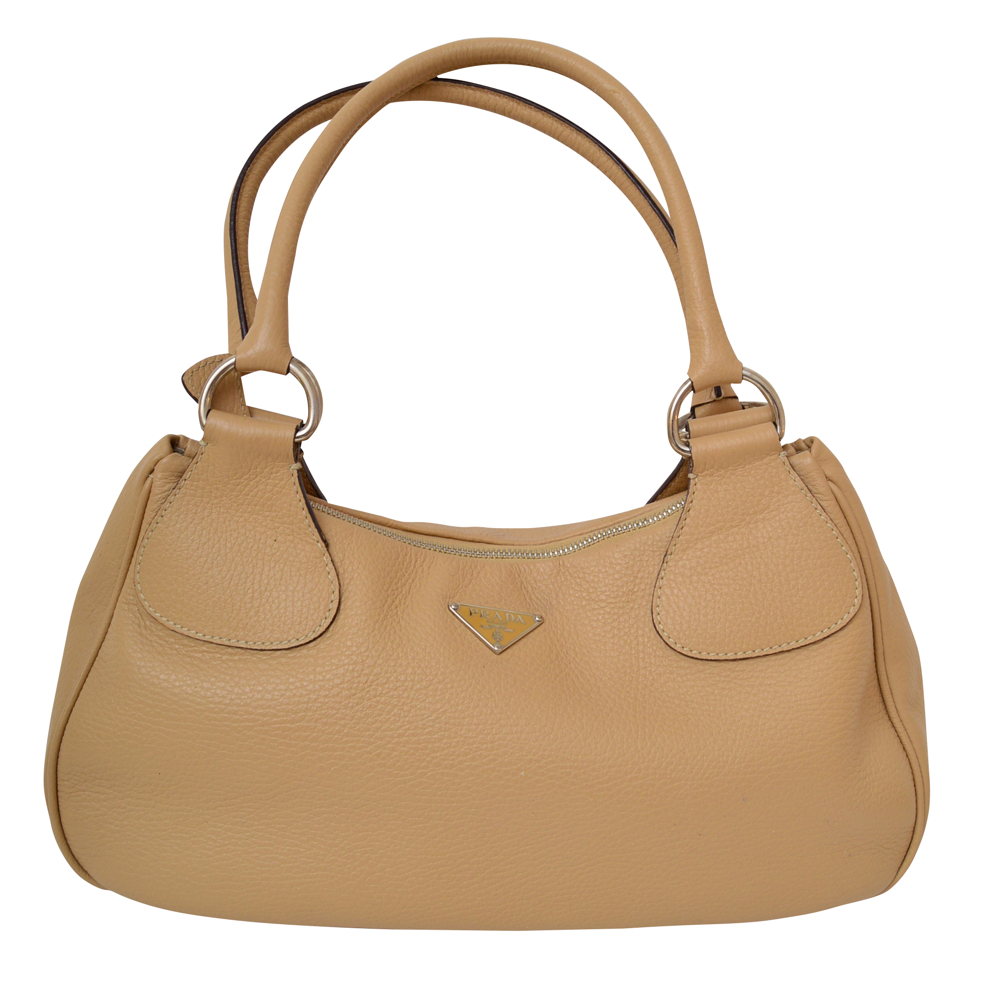 Prada Sabbia Semitracolla Daino Leather Handbag