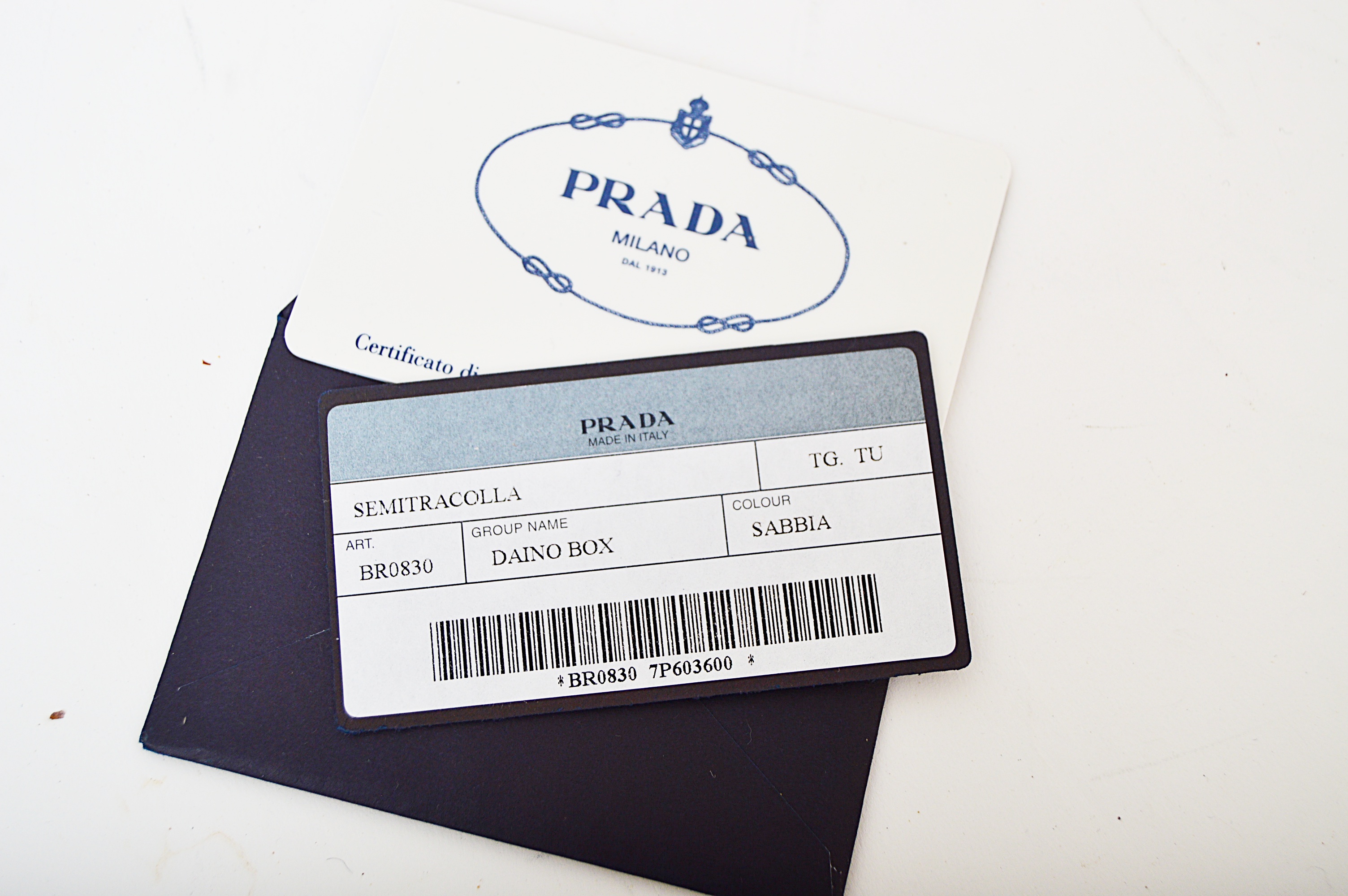 Prada Sabbia Semitracolla Daino Leather Handbag