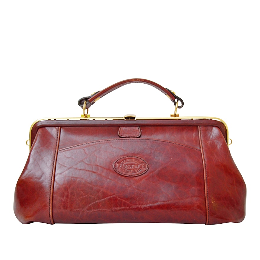 Oroton Burgundy Cowhide Leather Handbag