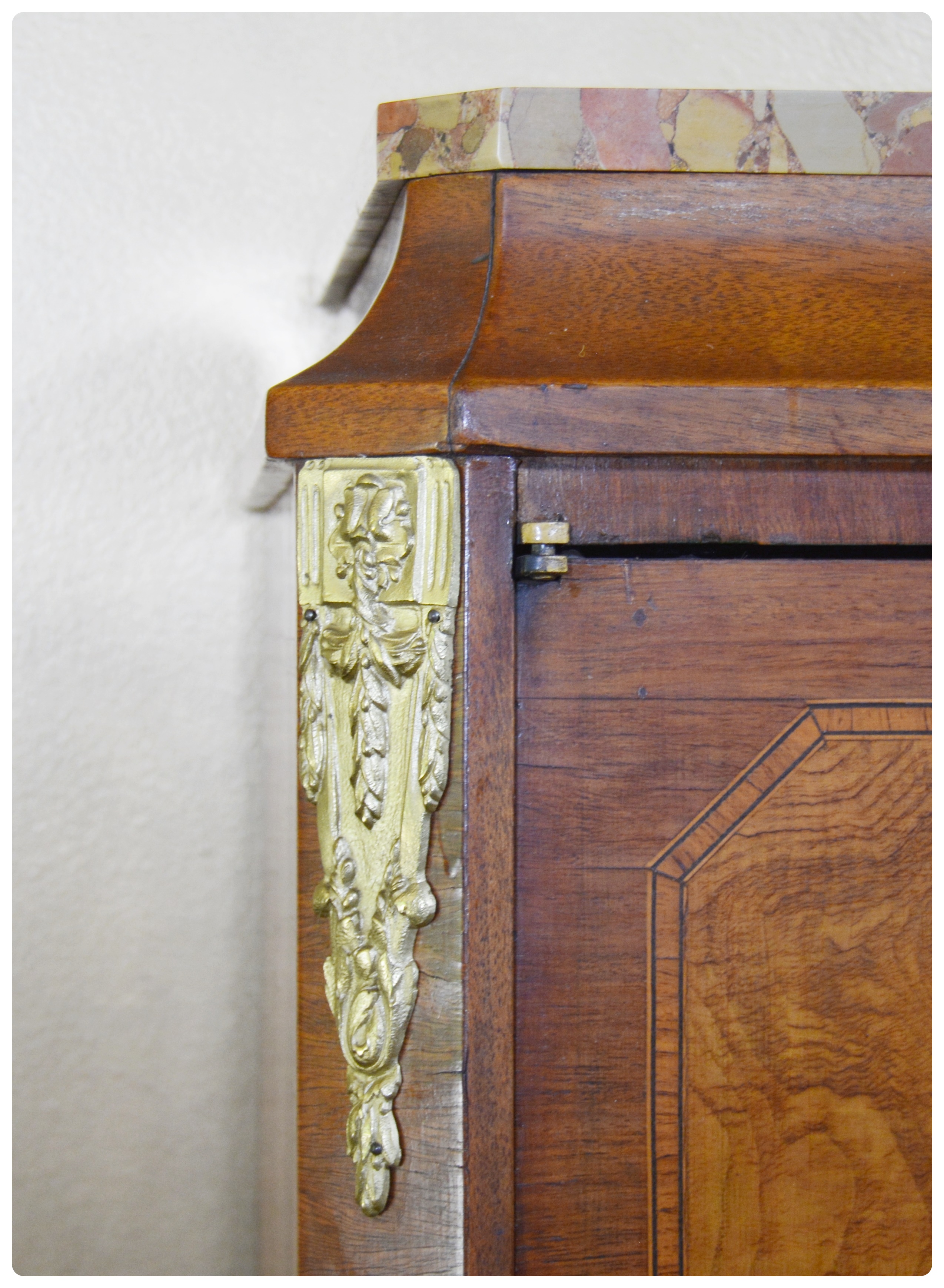 Louis XV Style Marquetry and Gilt Metal Mounted Cabinet, 20th Century