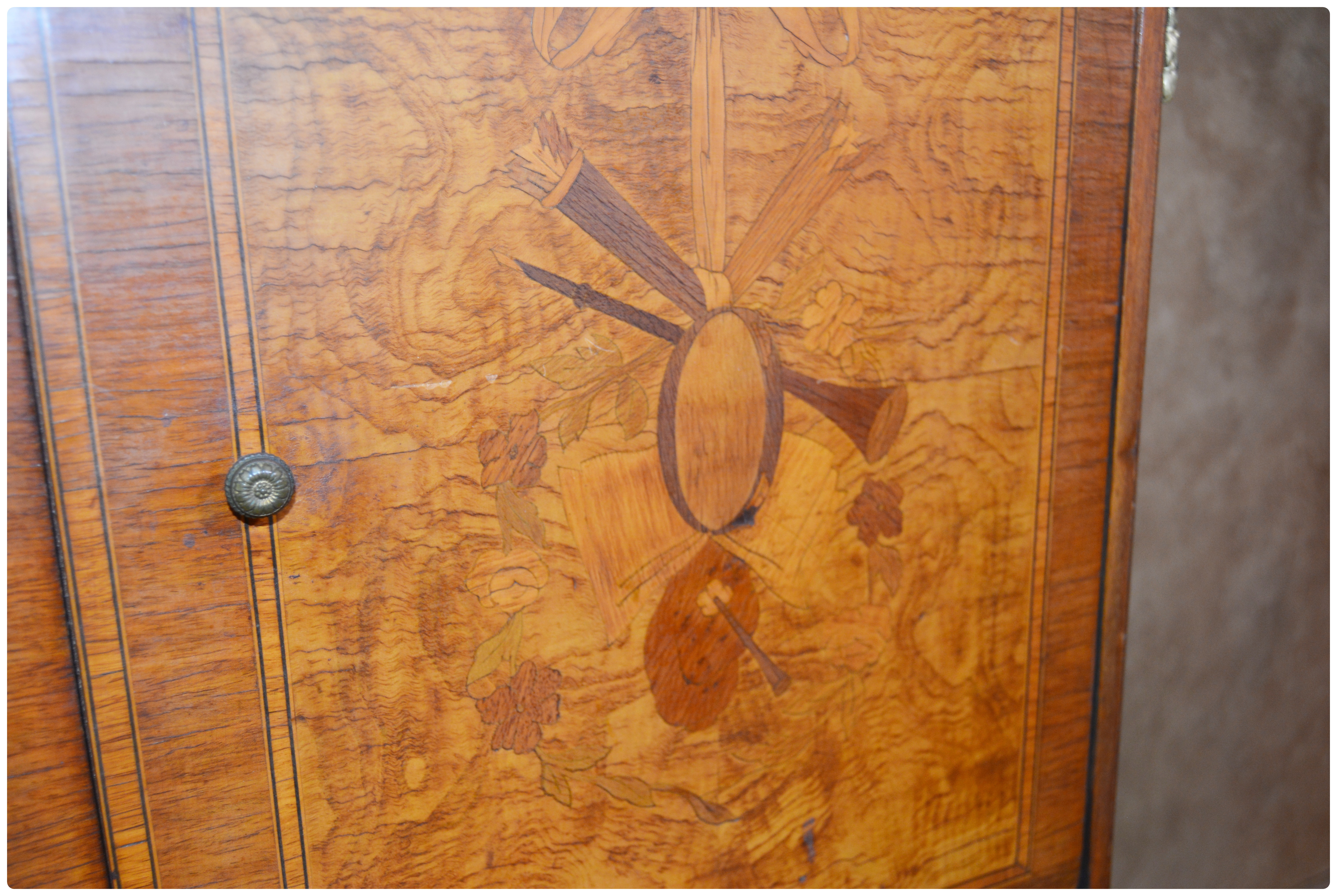 Louis XV Style Marquetry and Gilt Metal Mounted Cabinet, 20th Century