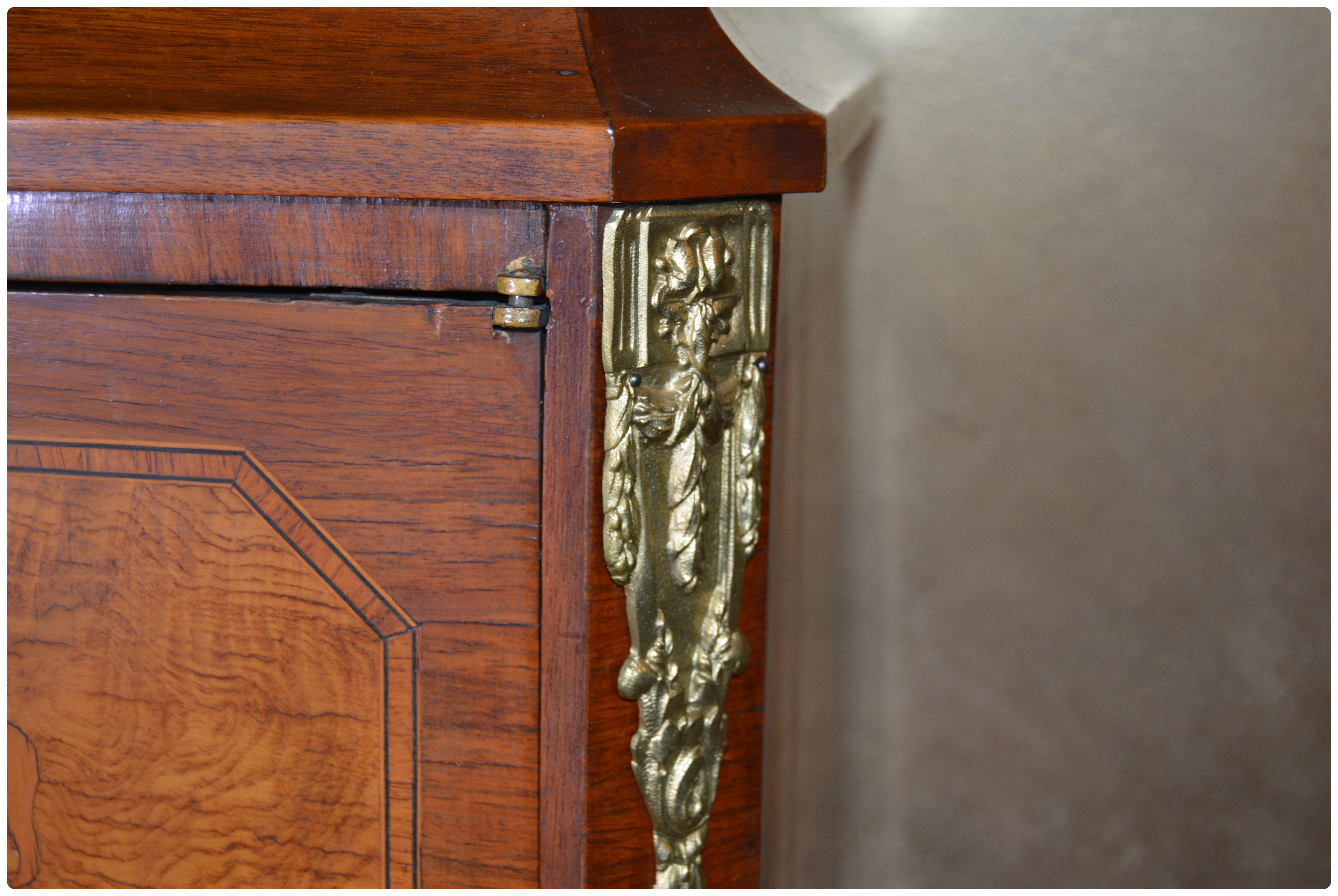 Louis XV Style Marquetry and Gilt Metal Mounted Cabinet, 20th Century