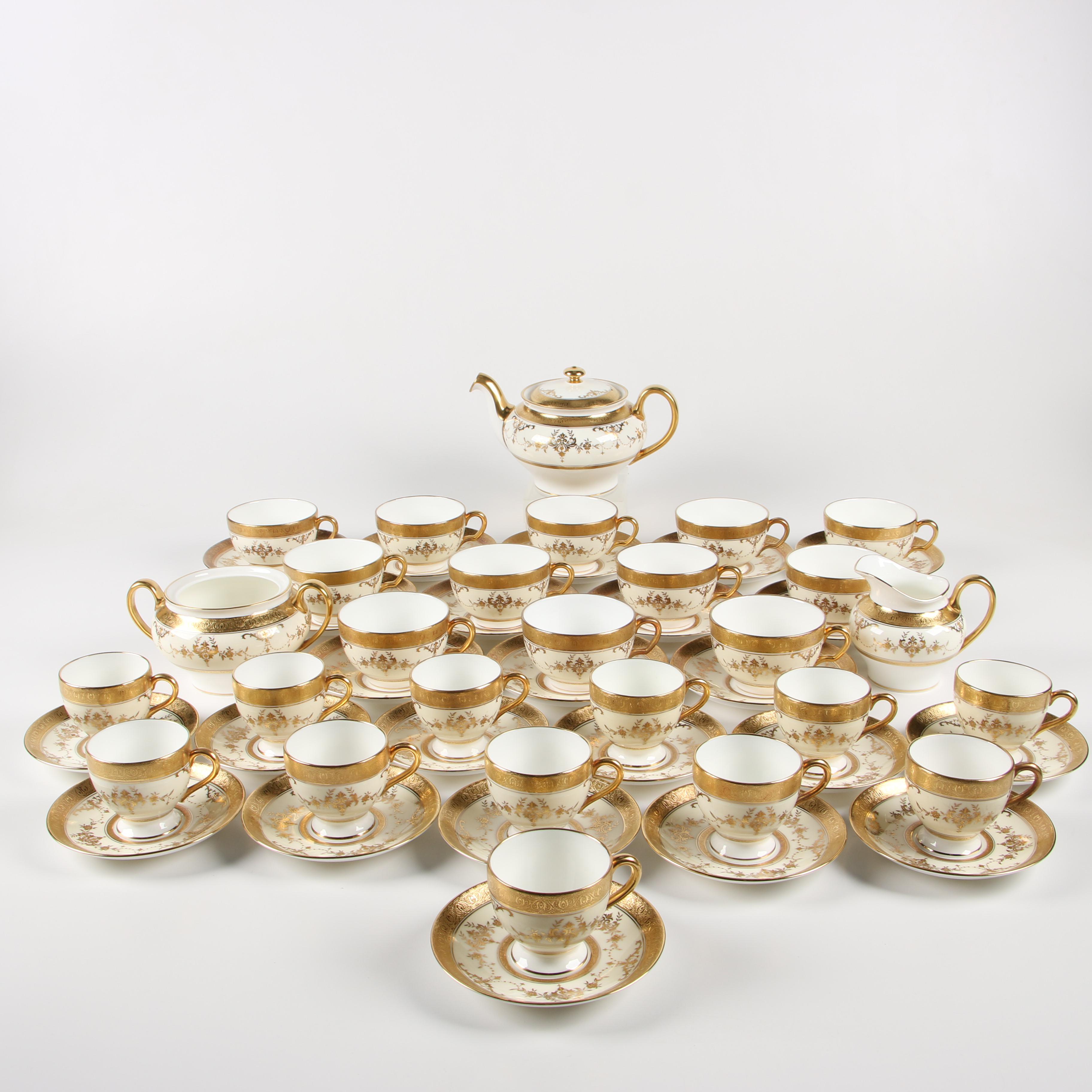 Minton "Riverton" Bone China Tea and Demitasse Service for Twelve