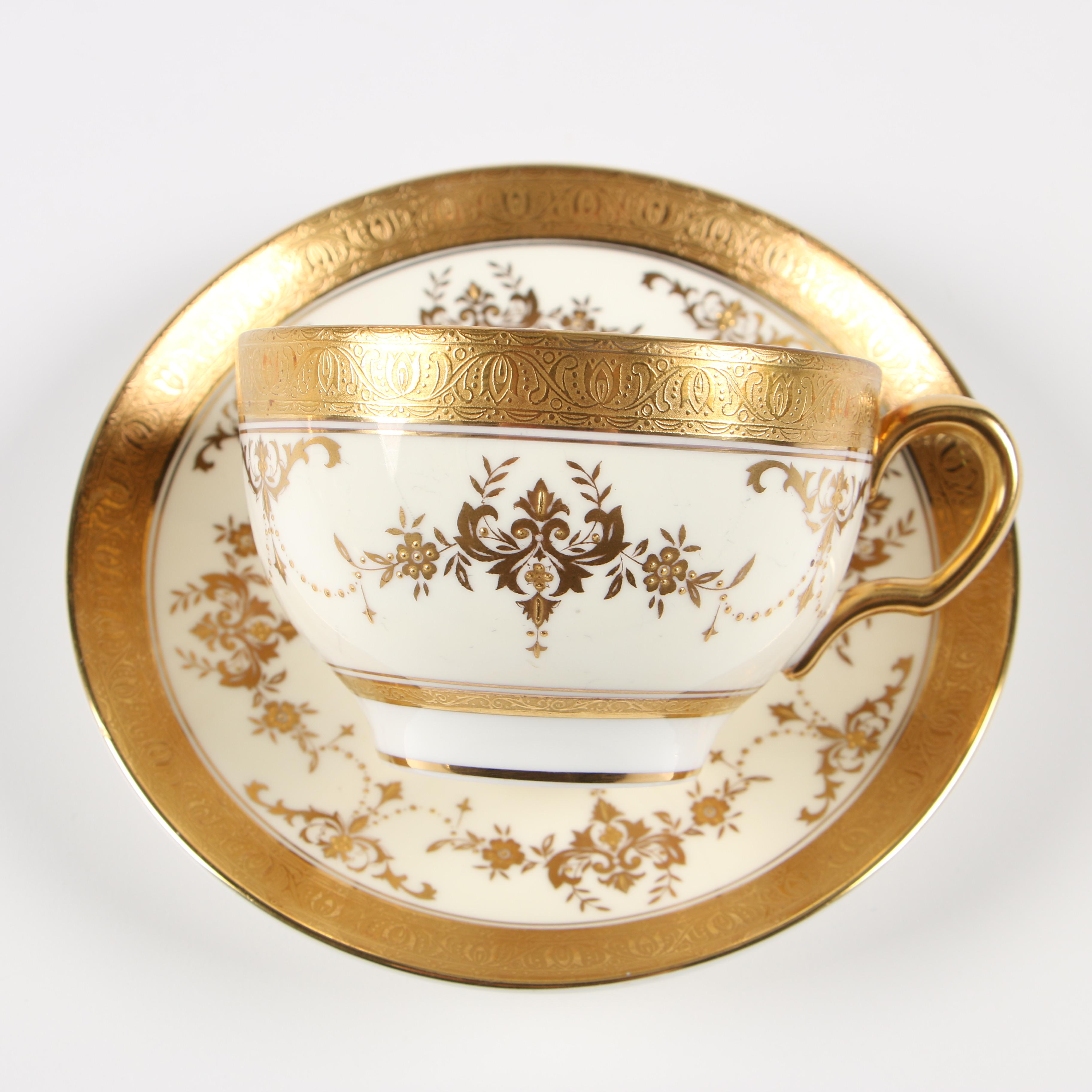 Minton "Riverton" Bone China Tea and Demitasse Service for Twelve