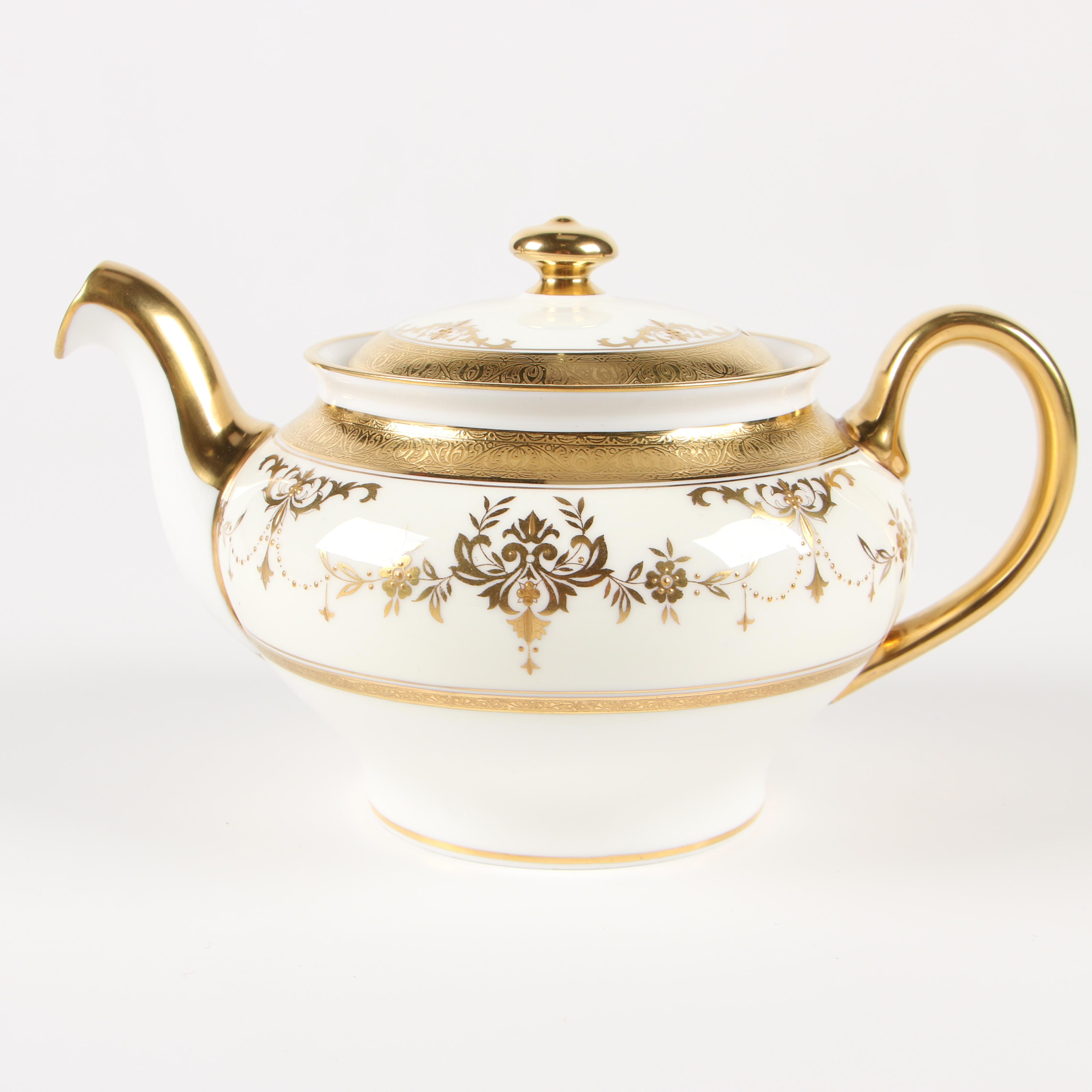 Minton "Riverton" Bone China Tea and Demitasse Service for Twelve