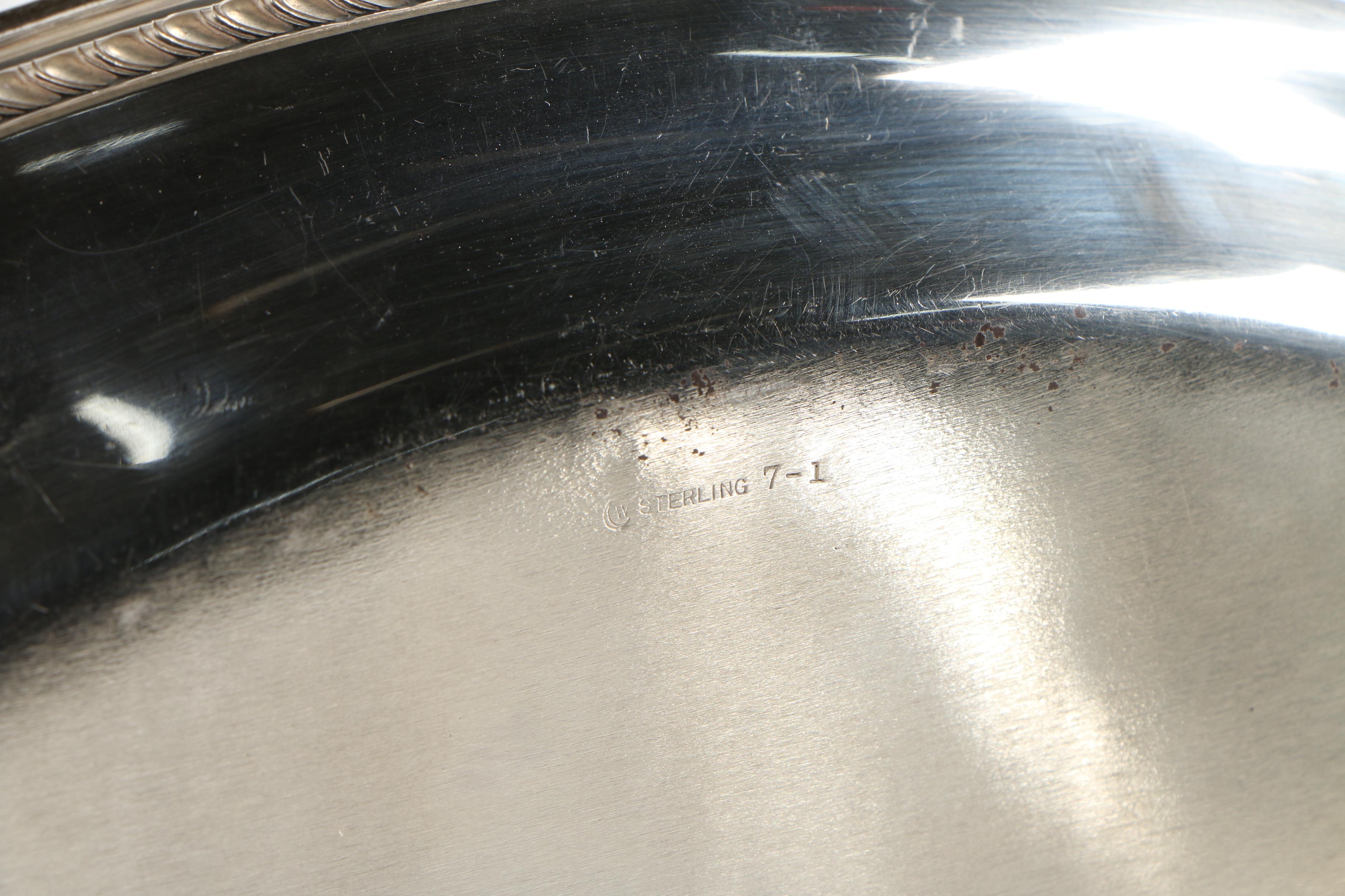 American Sterling Silver Bread Trays featuring Watrous Mfg. Co.