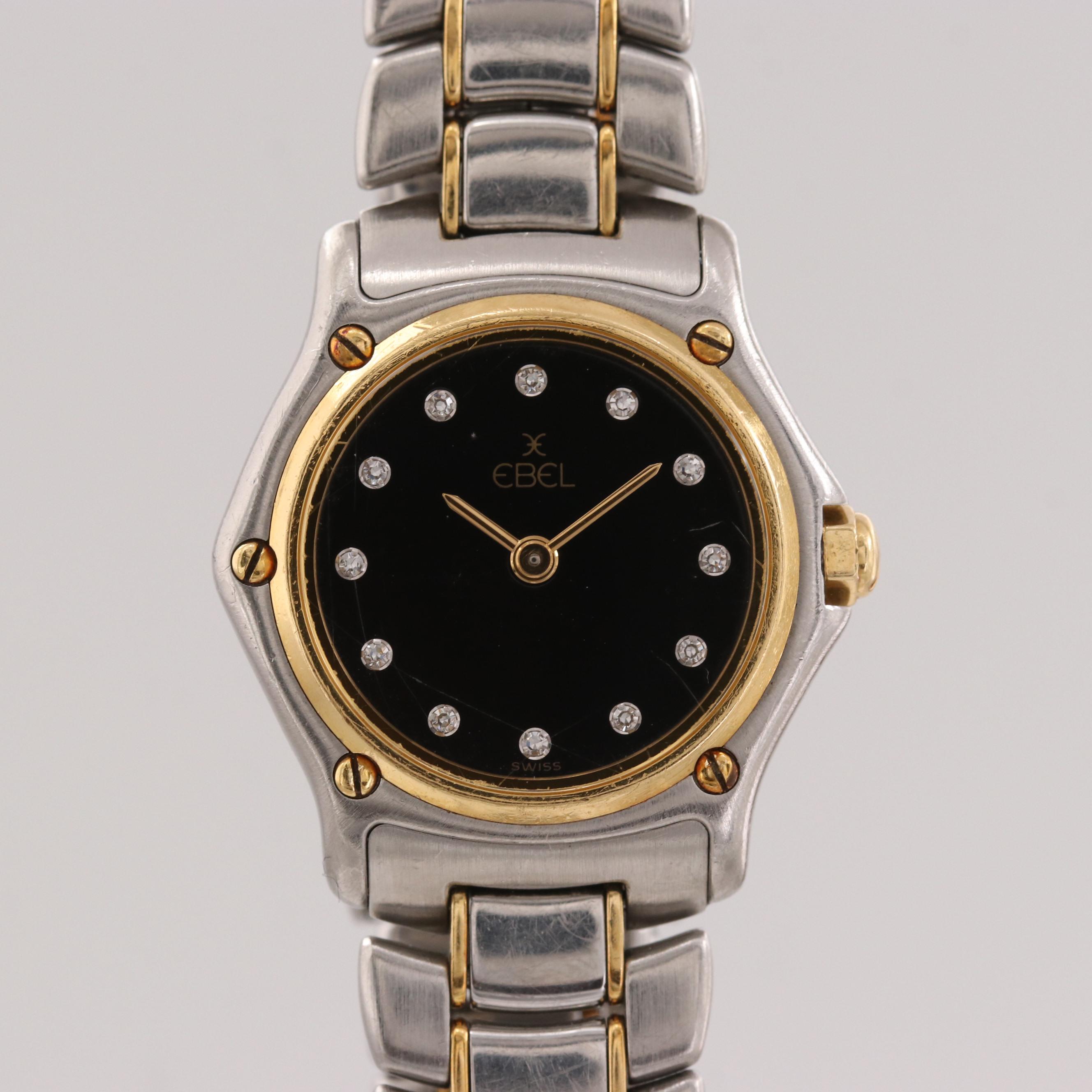 Ebel Mini 18K Gold, Stainless Steel and Diamond Dial Quartz Watch