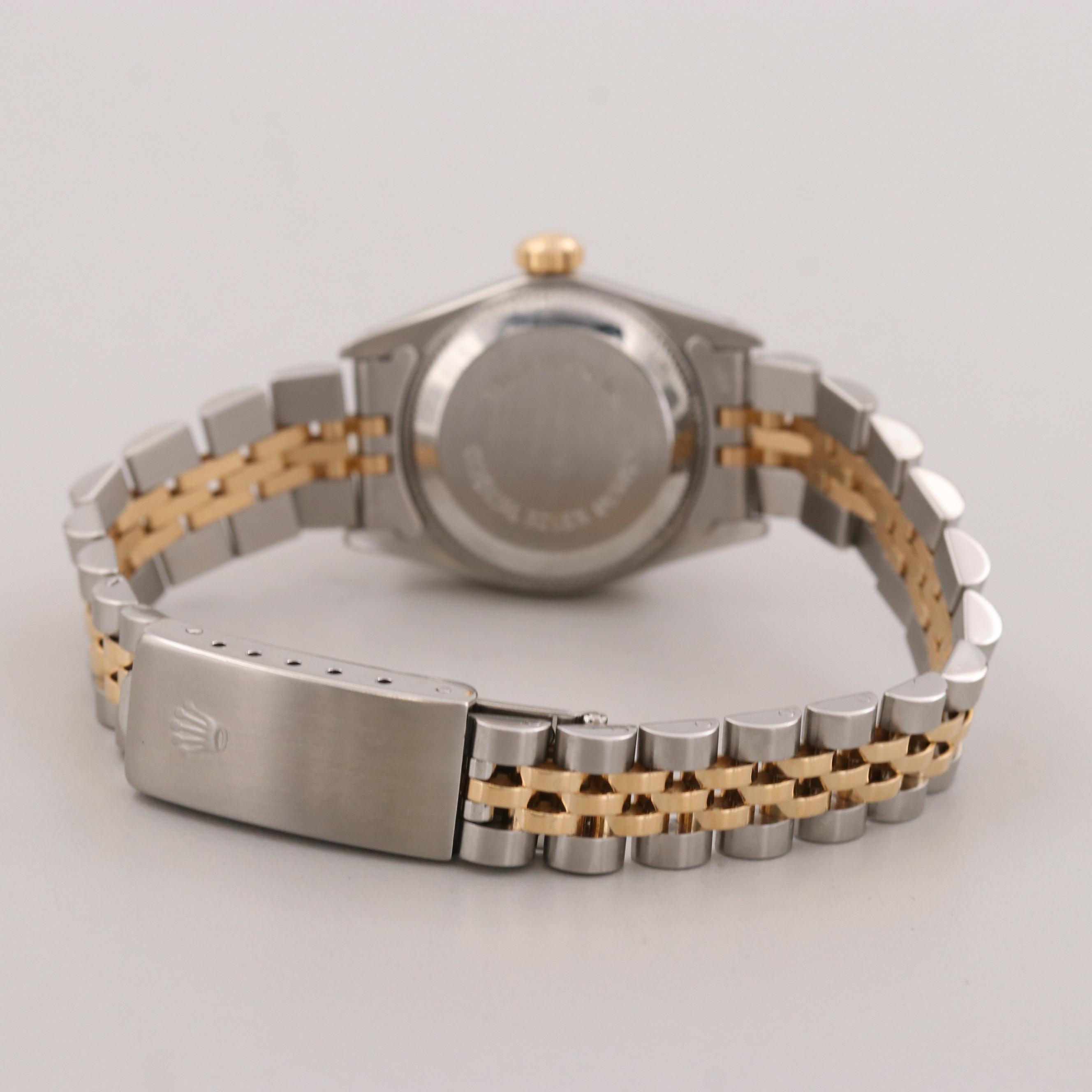 Rolex Stainless Steel and 18K Gold Watch With Diamond Dial and Bezel, 1991