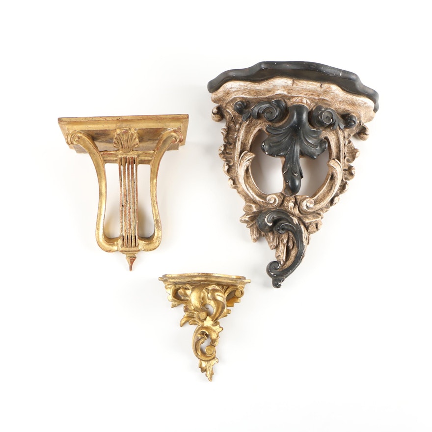 Giltwood and Plaster Wall Sconces