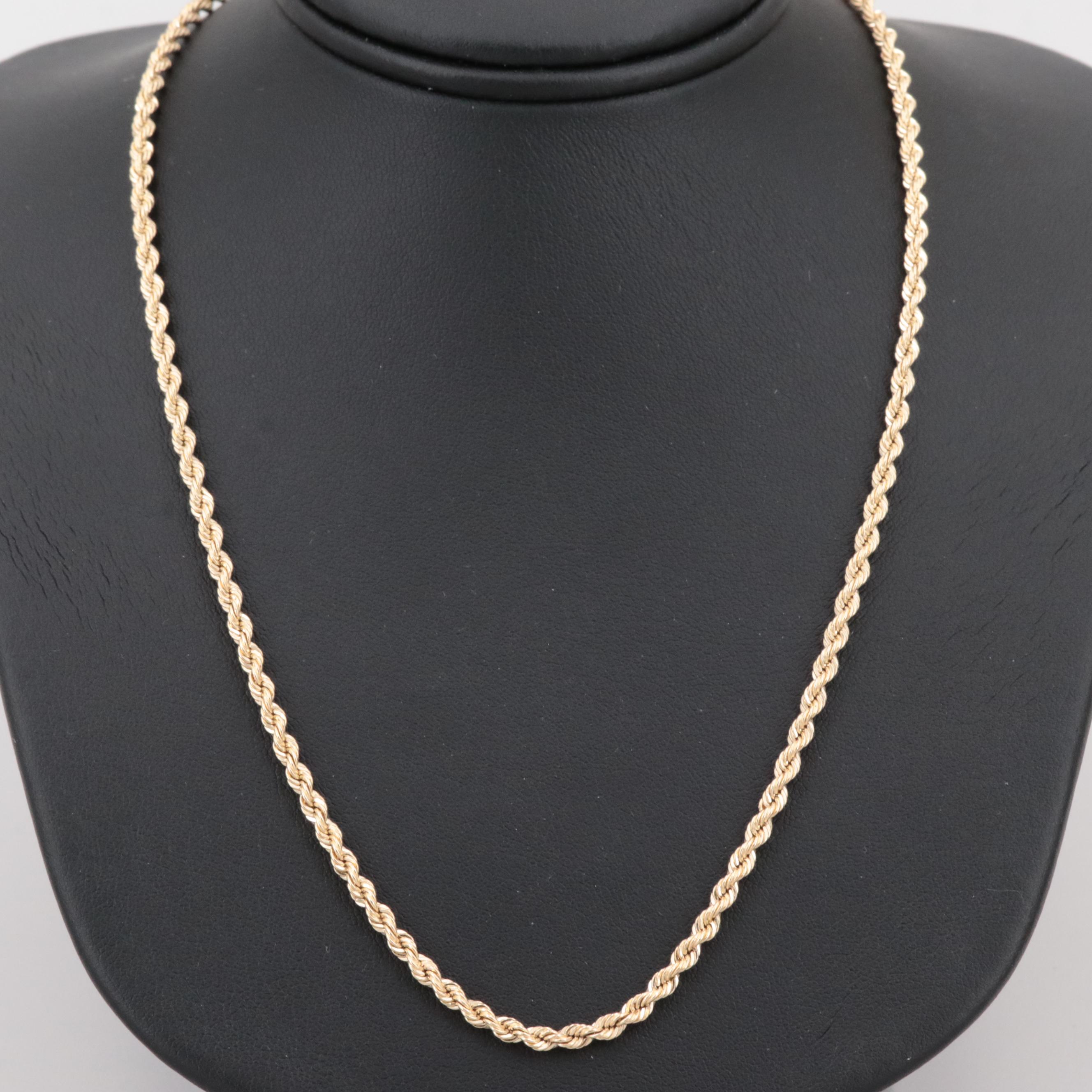 14K Yellow Gold Rope Twist Necklace