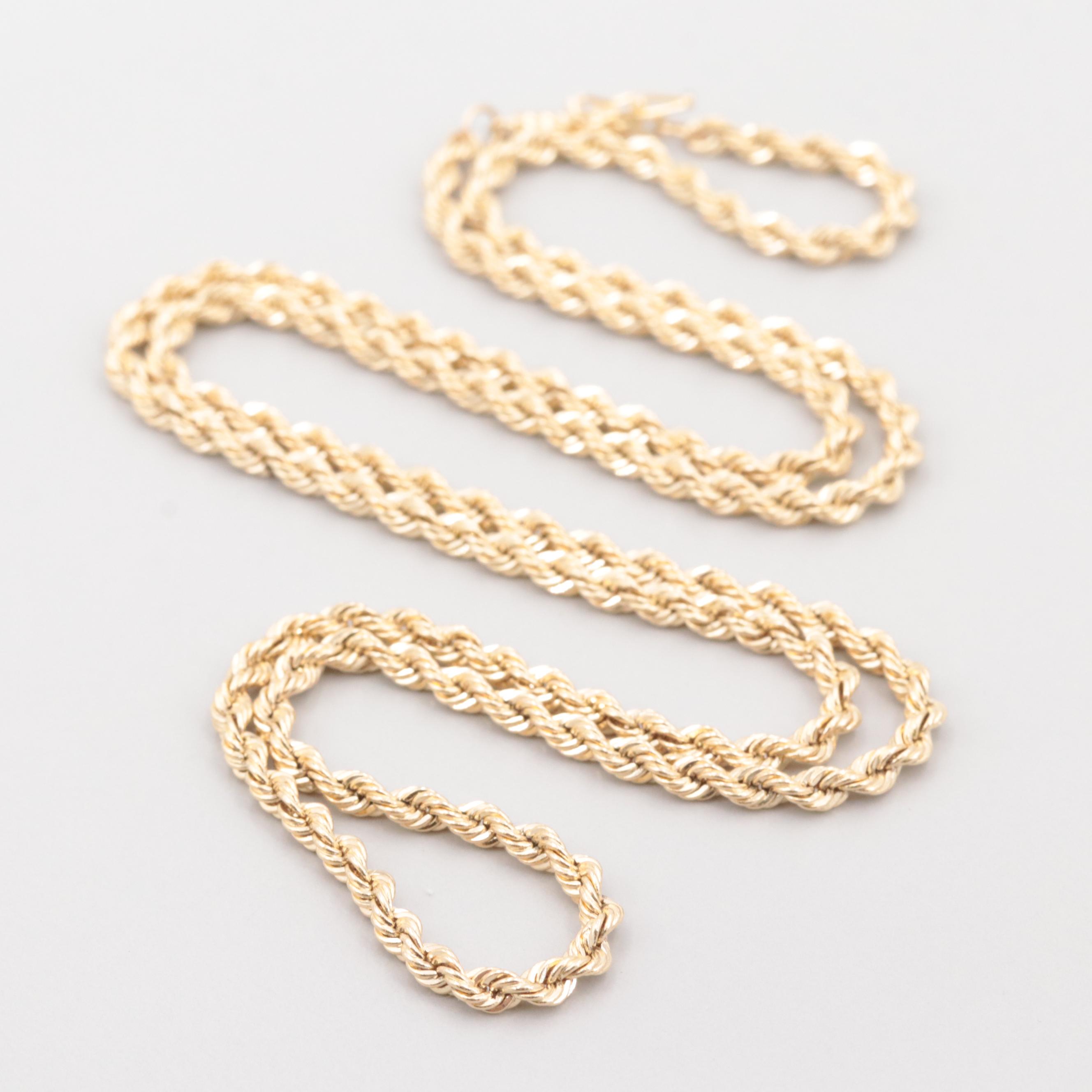 14K Yellow Gold Rope Twist Necklace