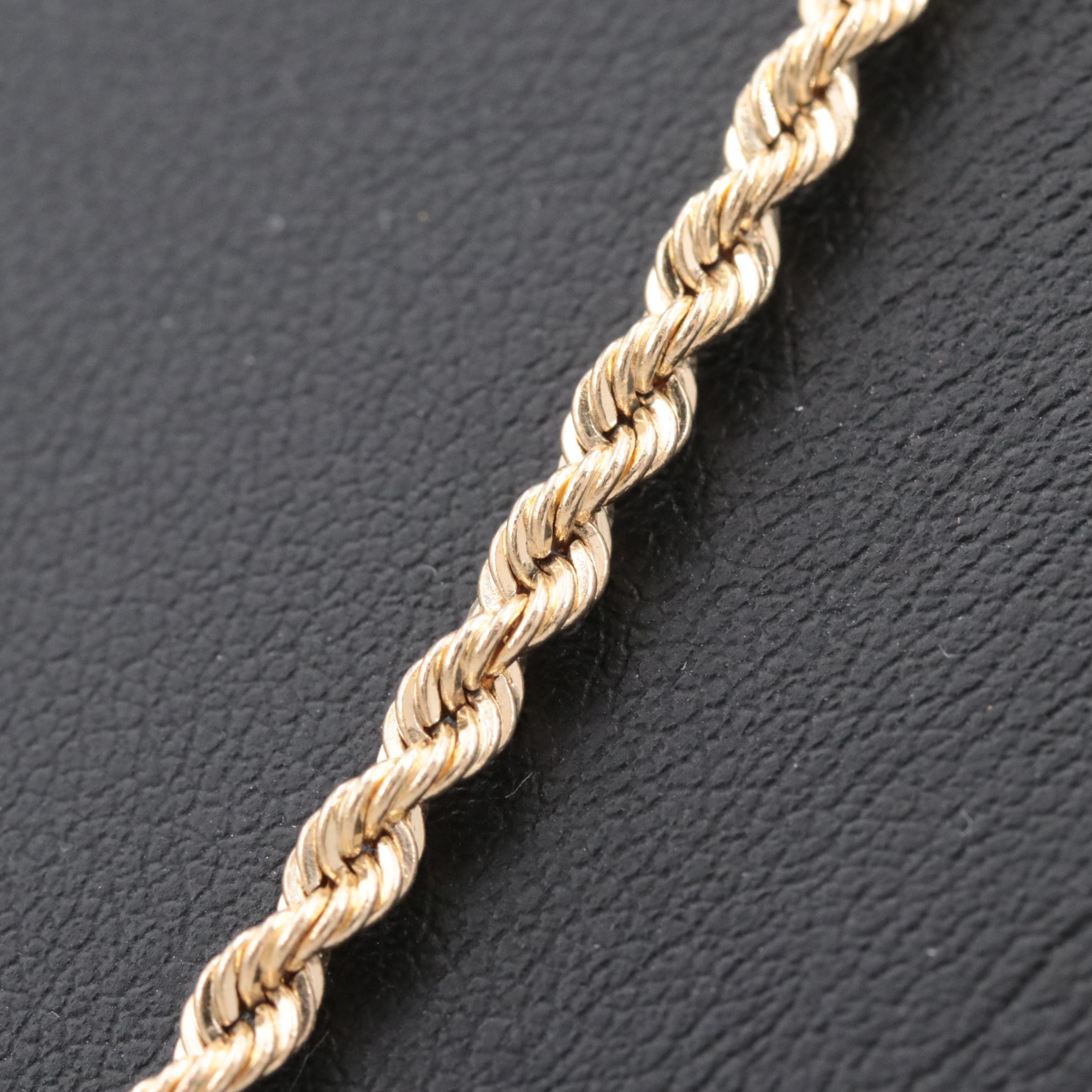 14K Yellow Gold Rope Twist Necklace