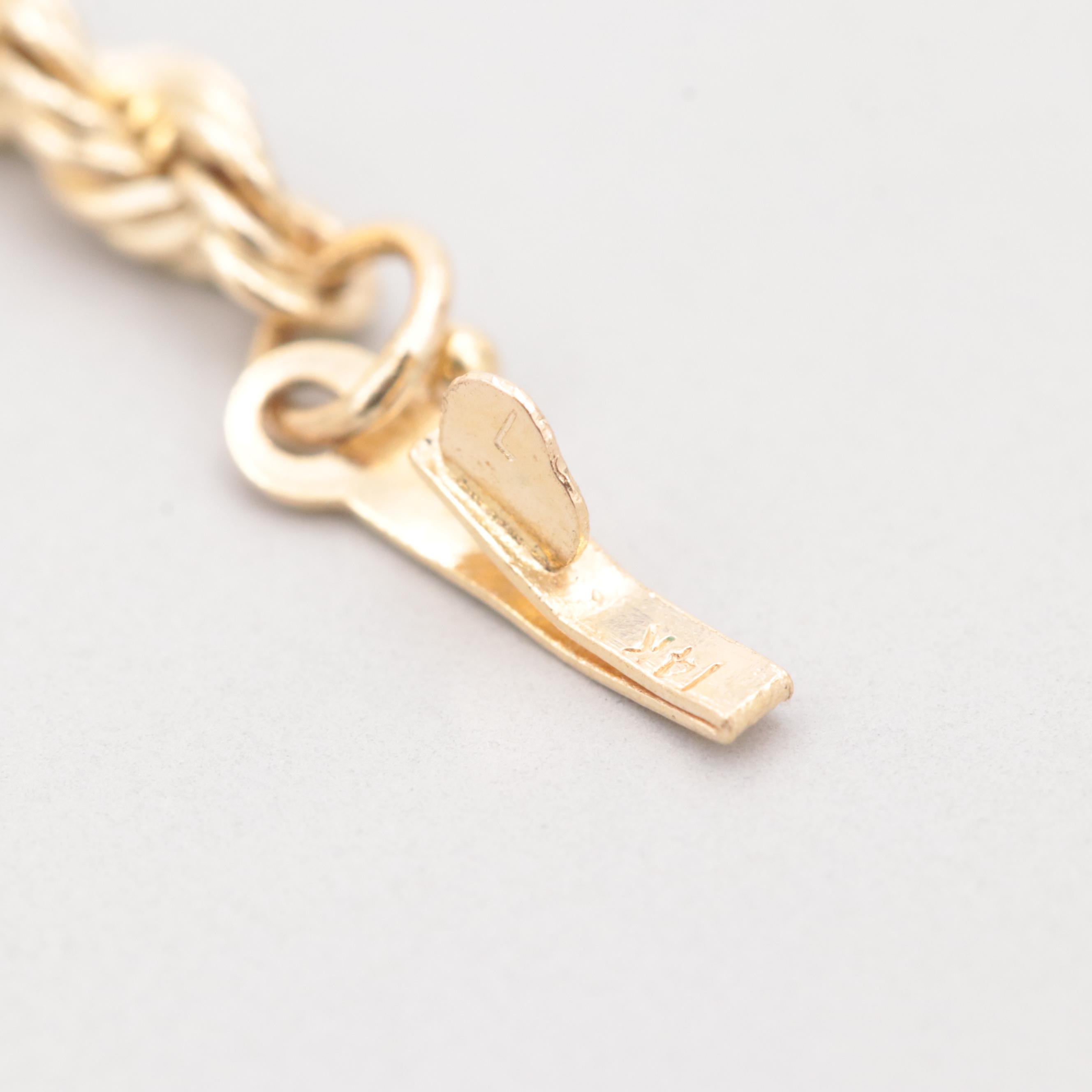 14K Yellow Gold Rope Twist Necklace