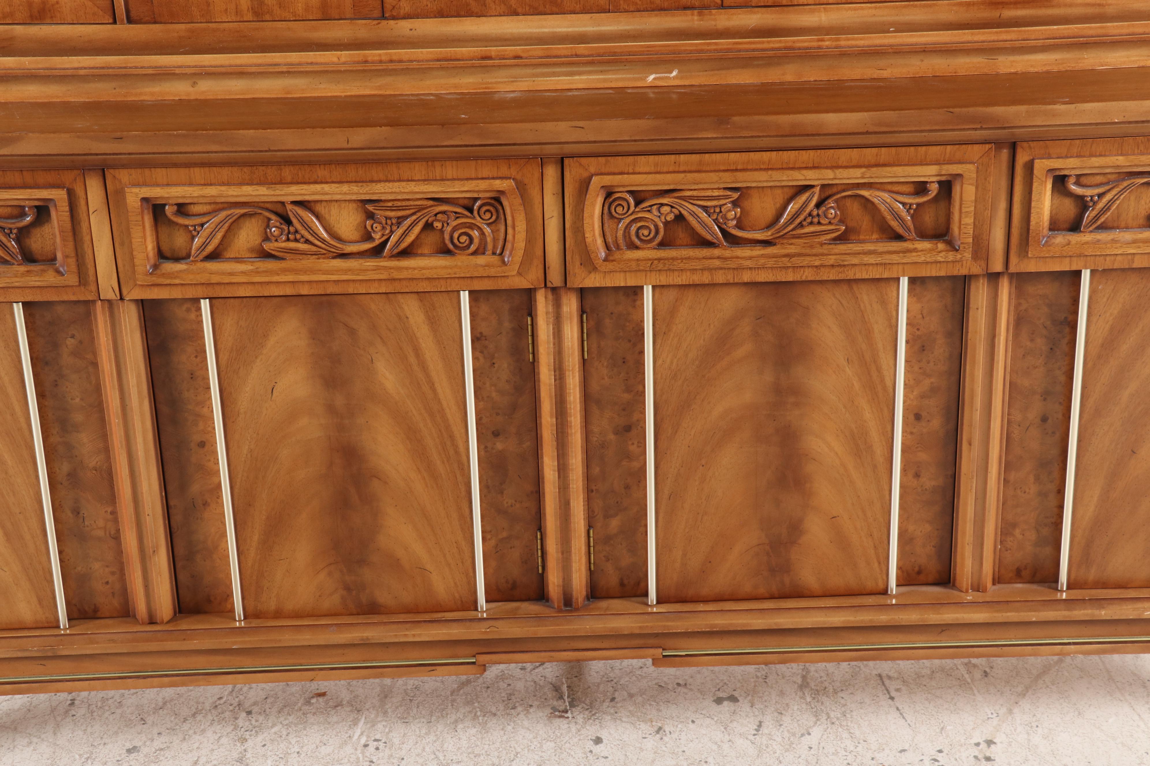 Transitional Style Fruitwood China Cabinet by Metz Furniture Co. Inc., 1970s