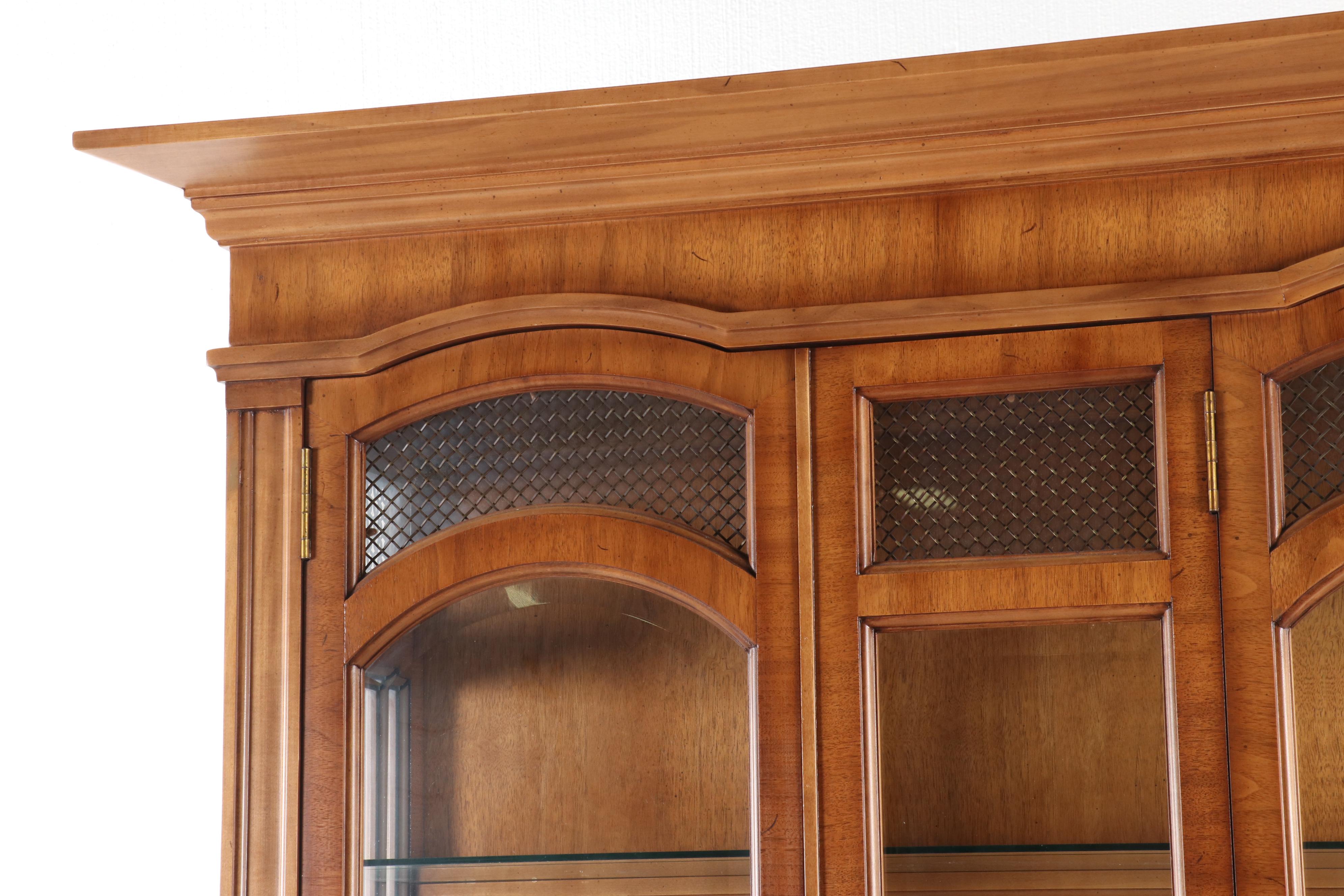 Transitional Style Fruitwood China Cabinet by Metz Furniture Co. Inc., 1970s