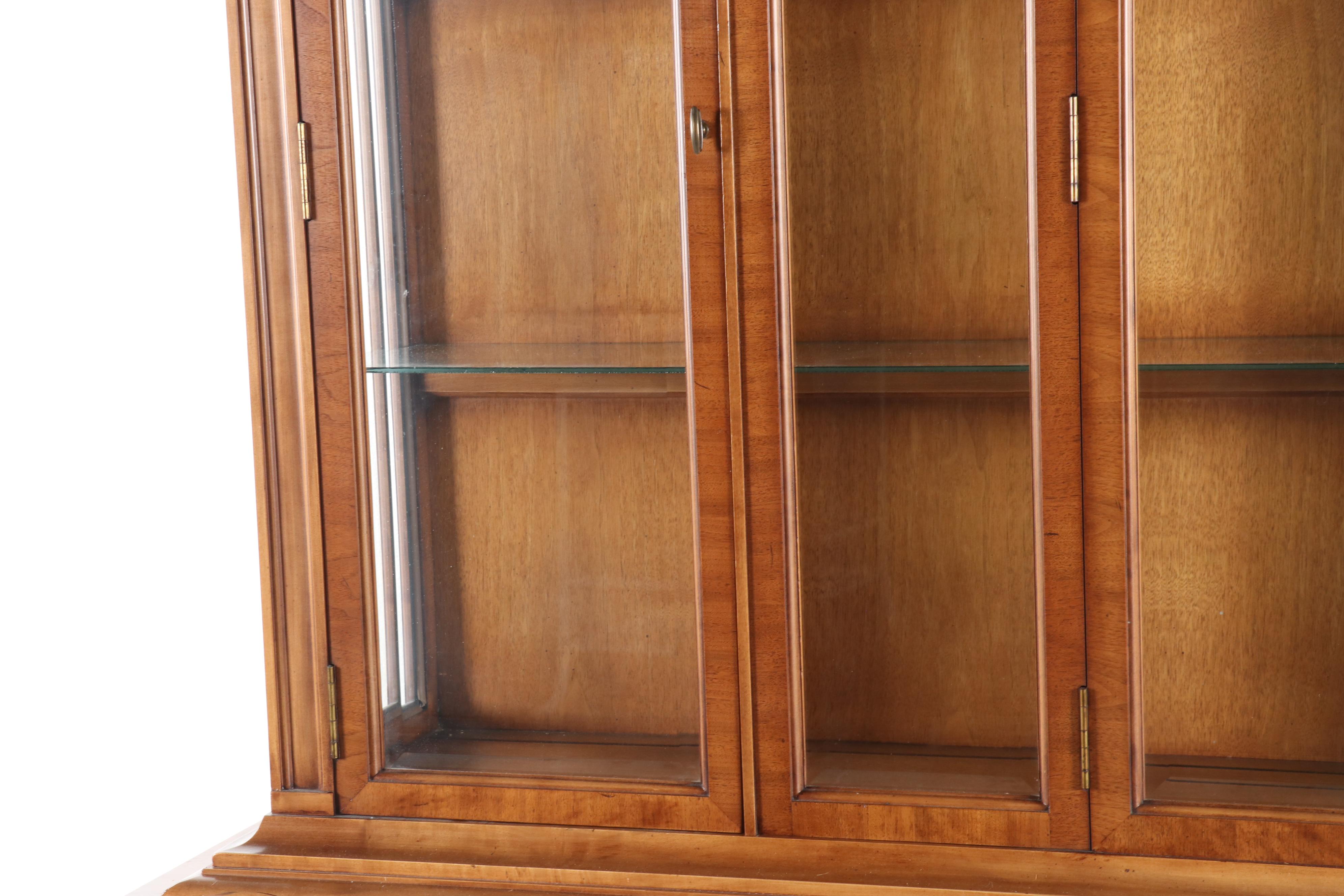 Transitional Style Fruitwood China Cabinet by Metz Furniture Co. Inc., 1970s