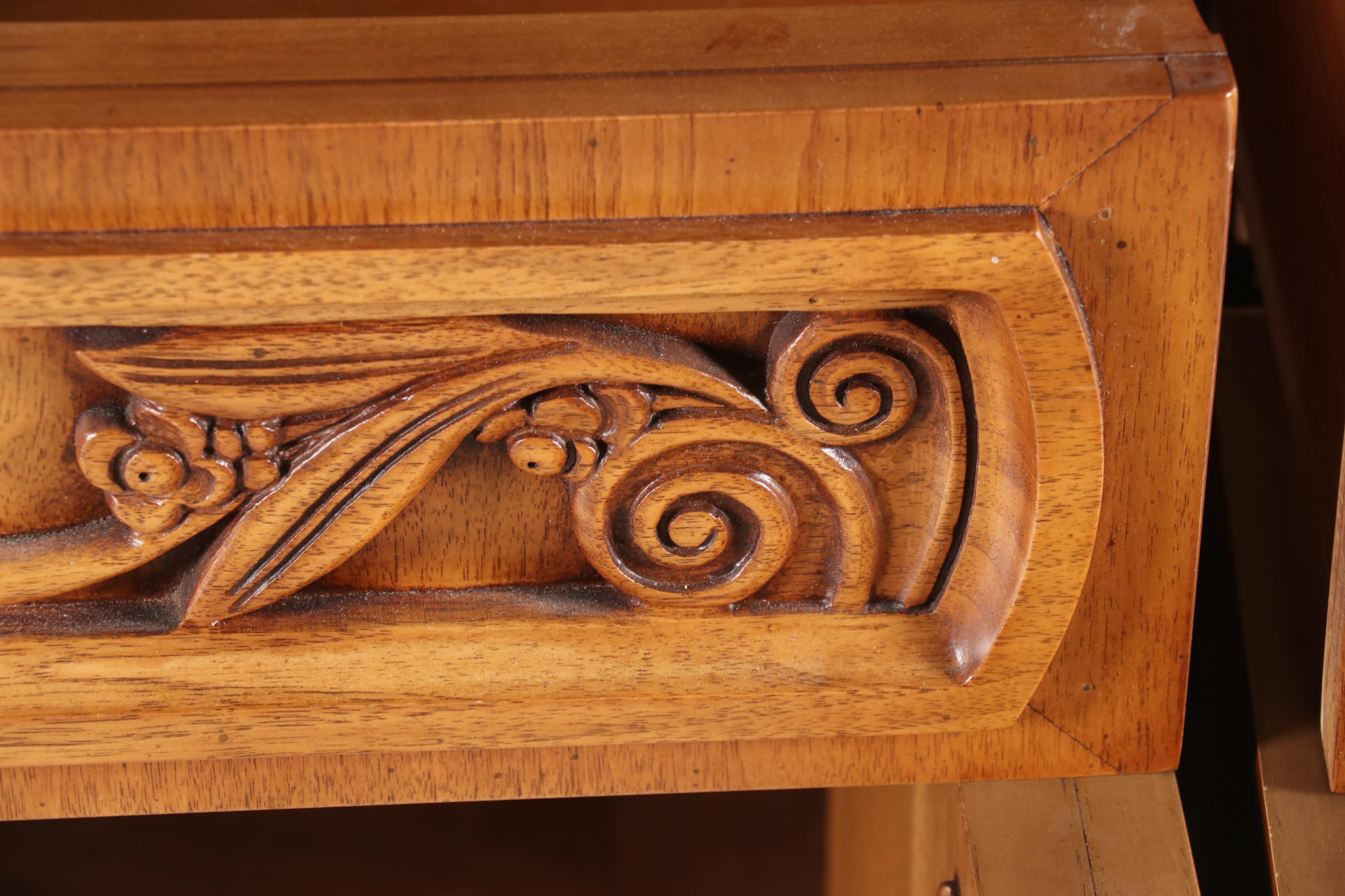 Transitional Style Fruitwood China Cabinet by Metz Furniture Co. Inc., 1970s