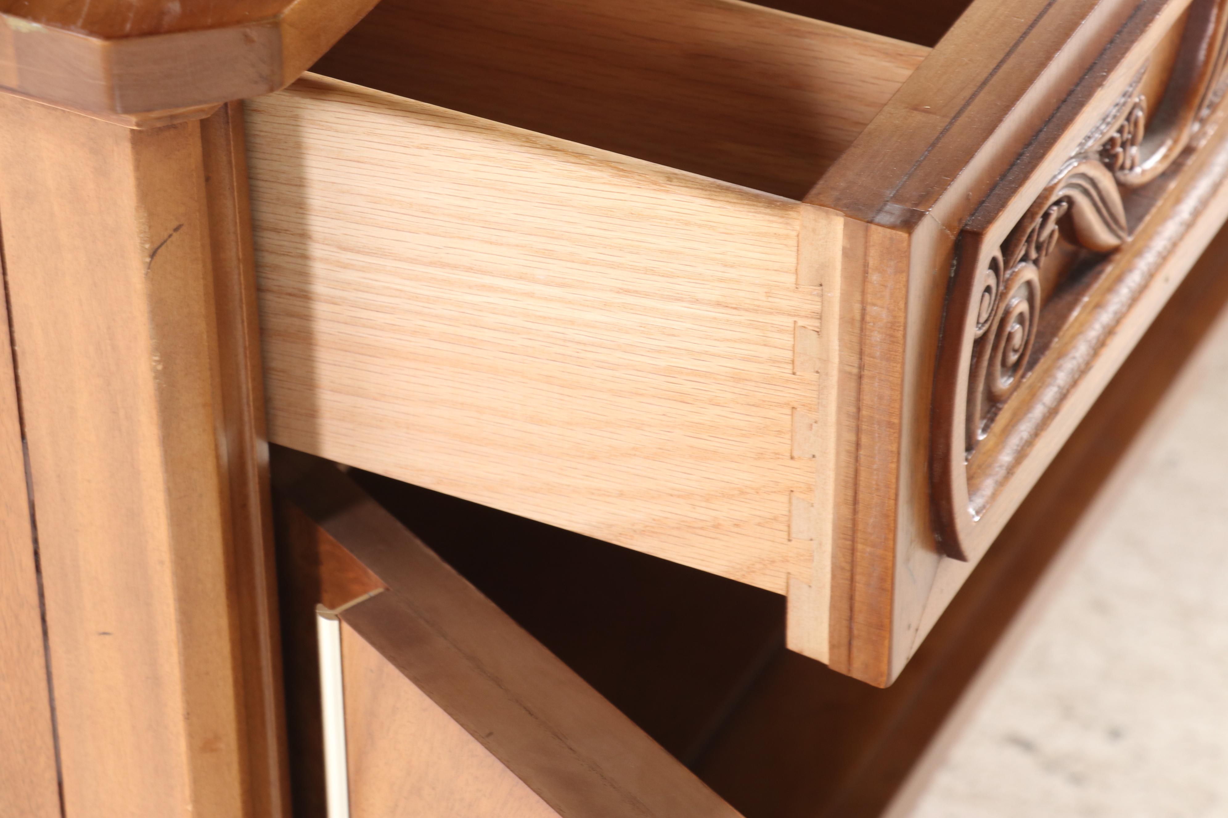 Transitional Style Fruitwood China Cabinet by Metz Furniture Co. Inc., 1970s