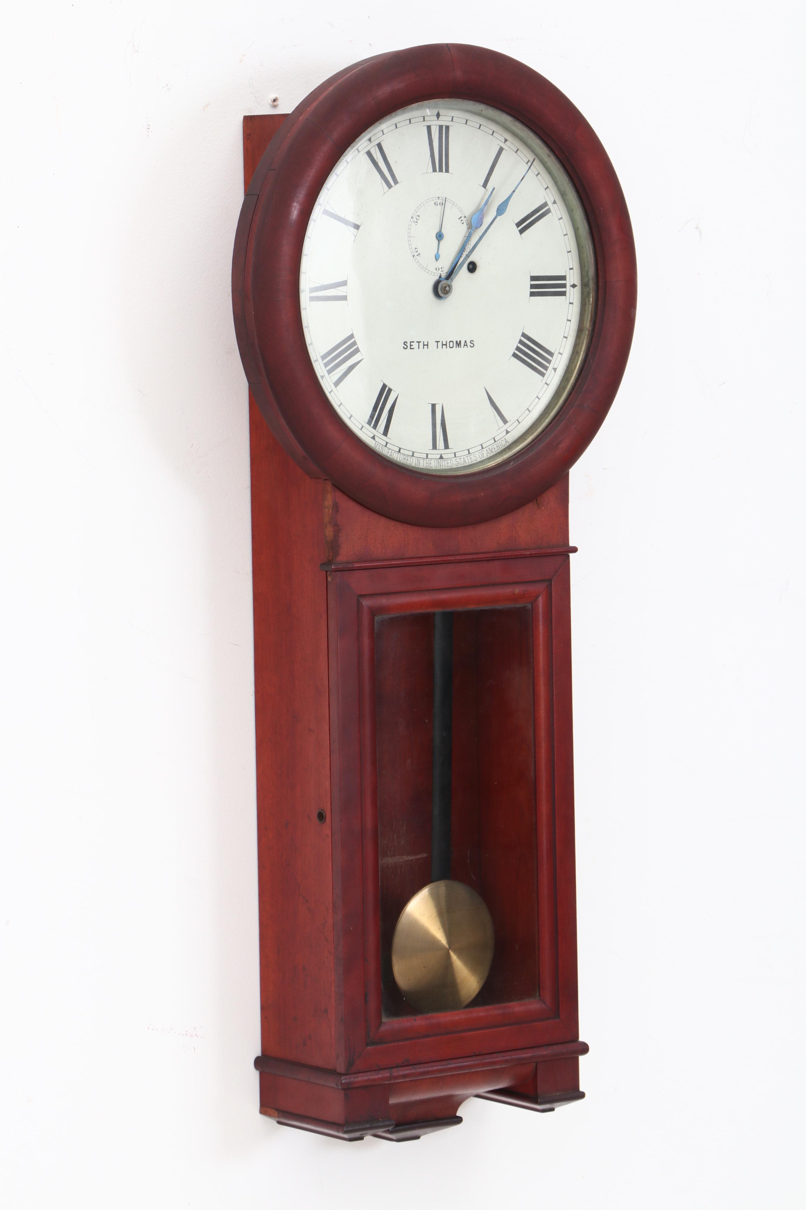 Seth Thomas Walnut Pendulum Clock Circa 1900s