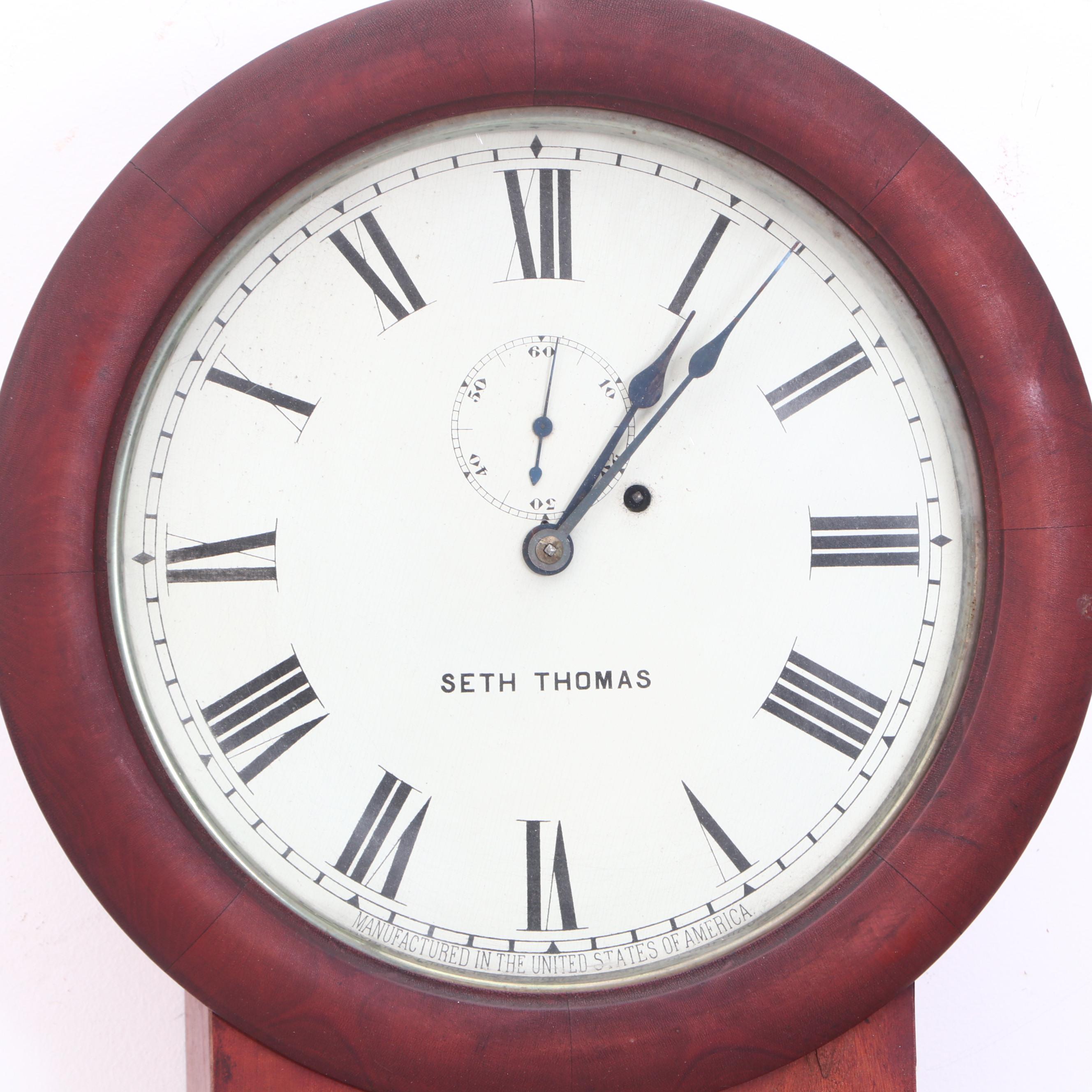 Seth Thomas Walnut Pendulum Clock Circa 1900s