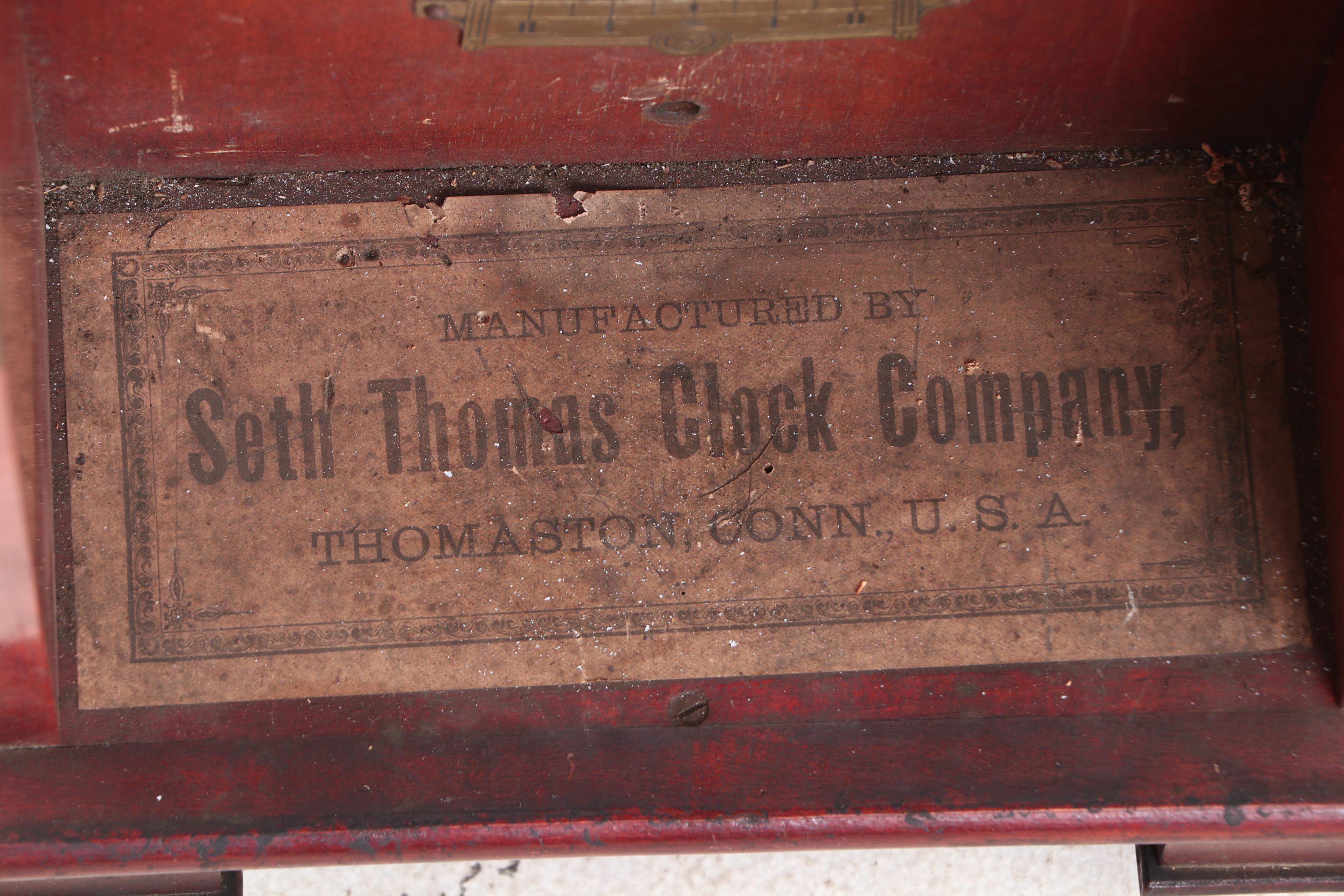 Seth Thomas Walnut Pendulum Clock Circa 1900s