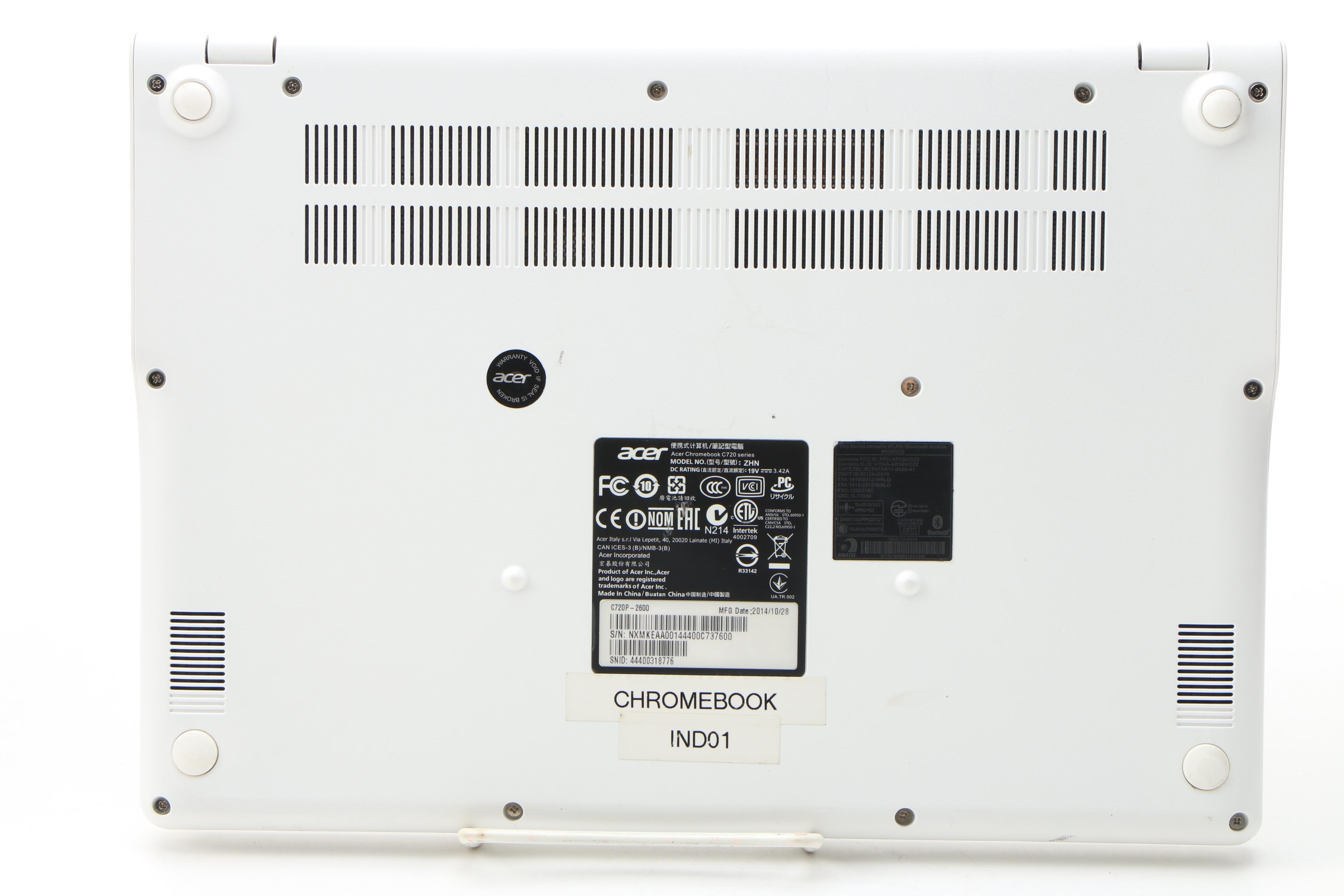 Acer Chromebook C720P-2600 Laptop with Charger