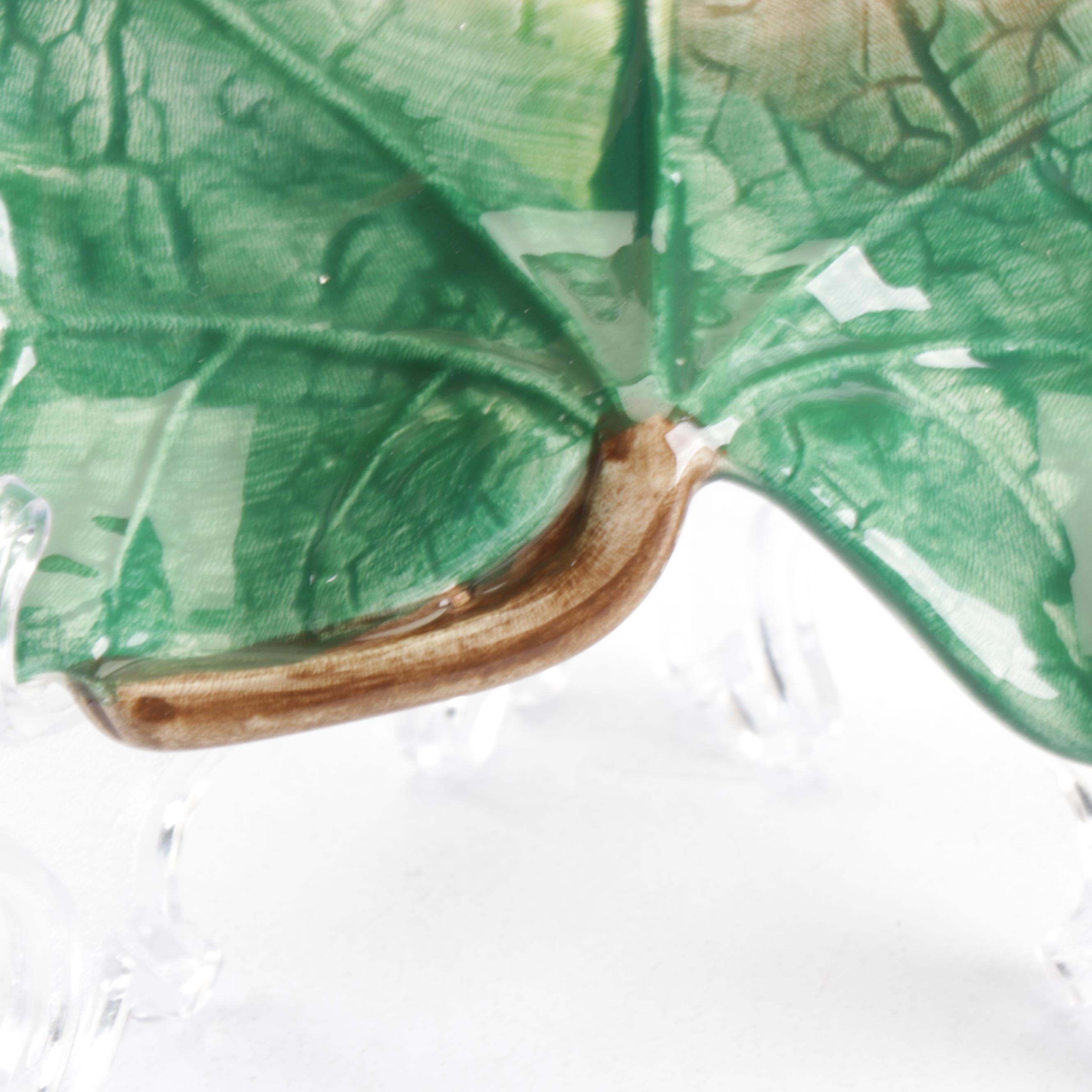 Fitz and Floyd Ironstone Leaf Shaped Plates