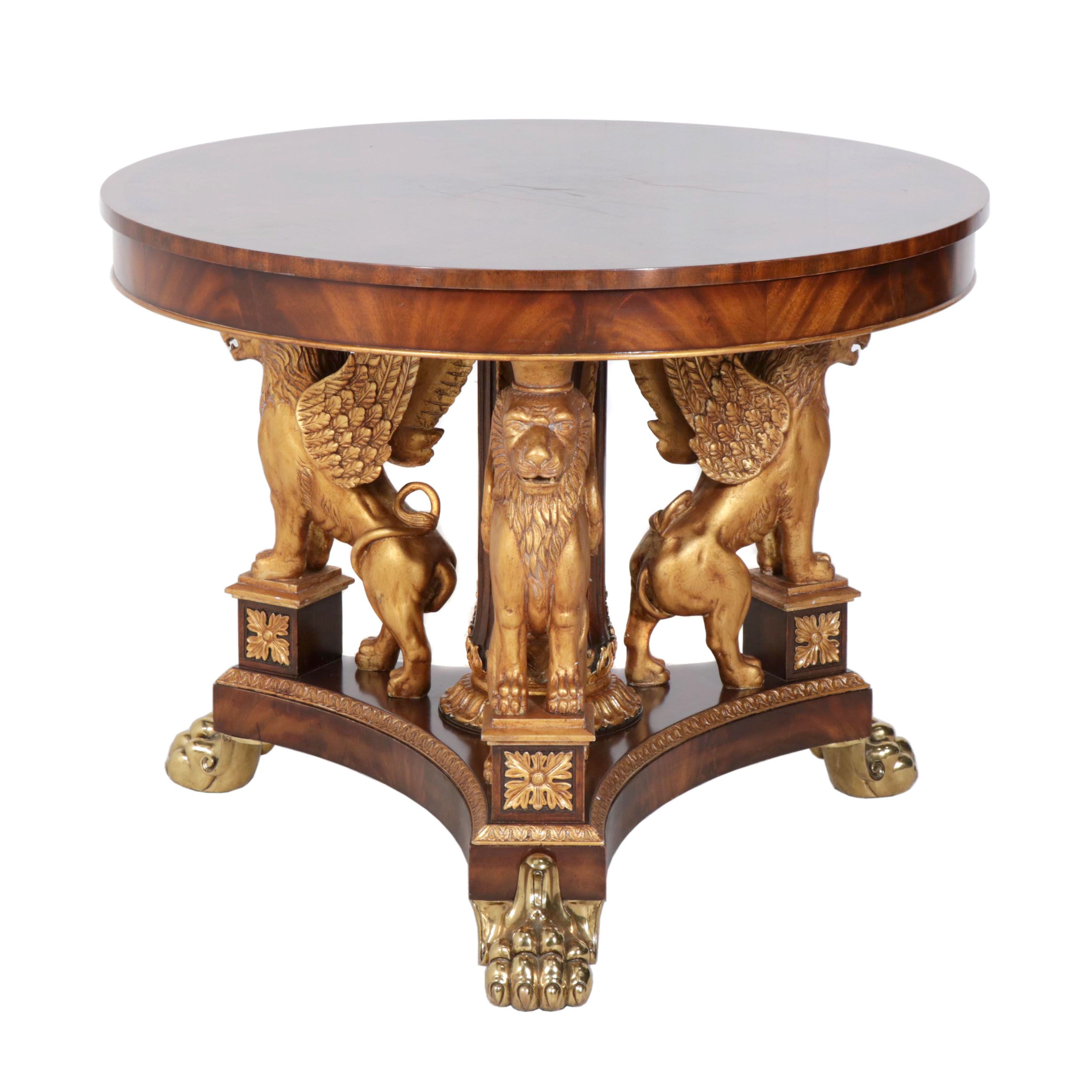 Maitland-Smith Foyer Table with Figurial Legs