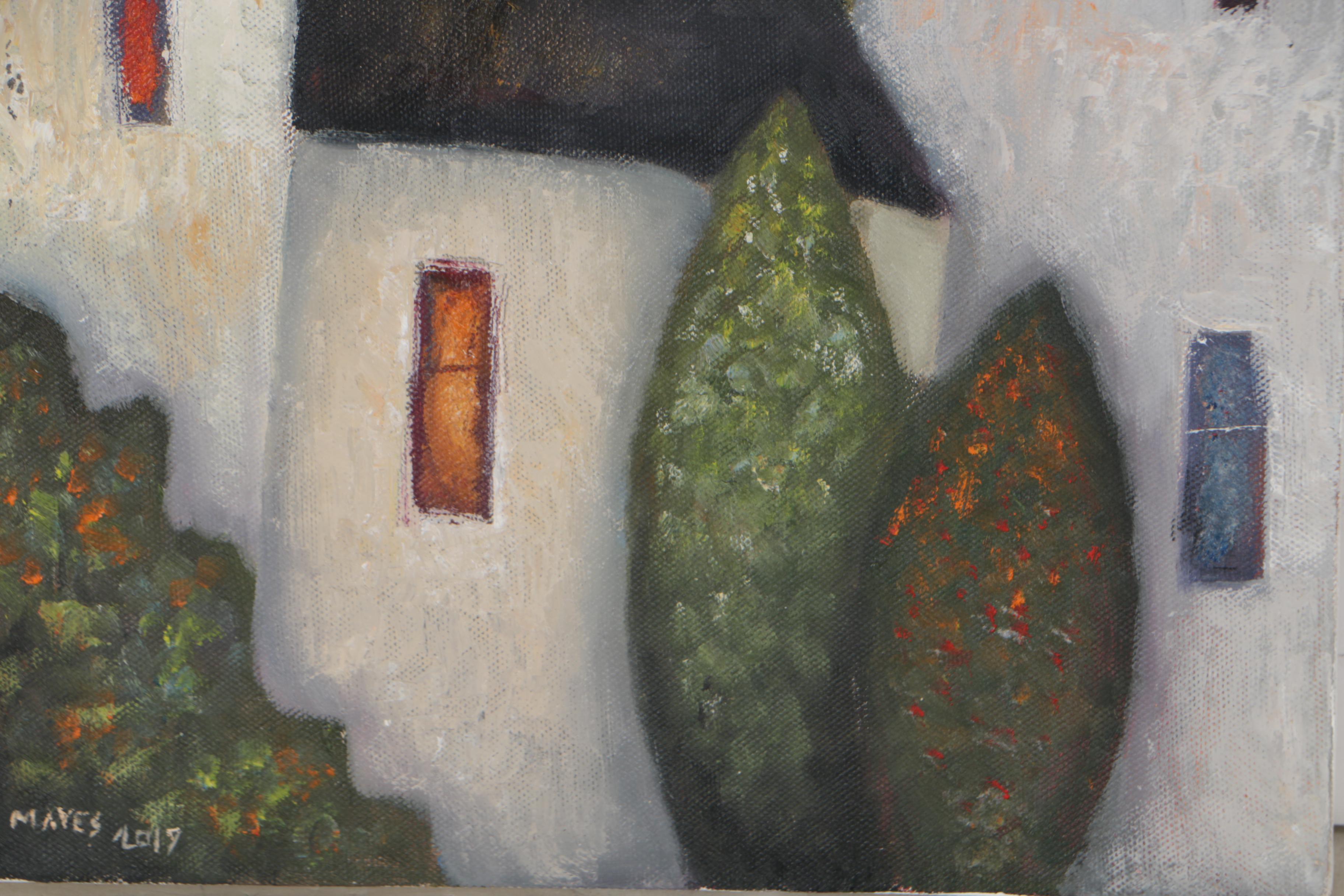 Jeremy Mayes Oil Painting "Four White Houses"