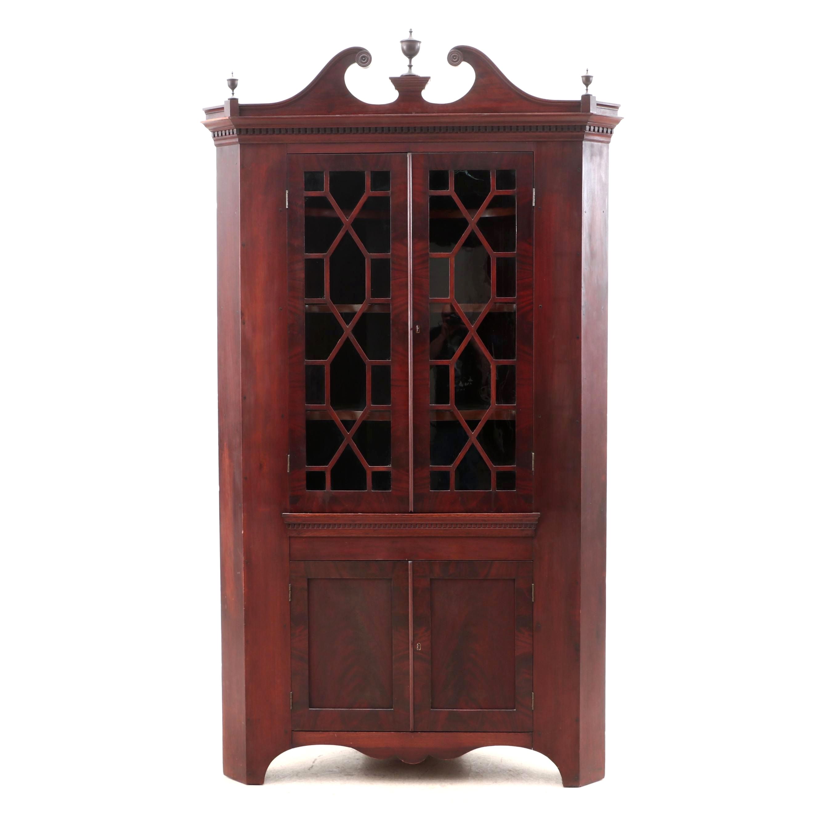 Antique Mahogany China Cabinet, Early 19th Century