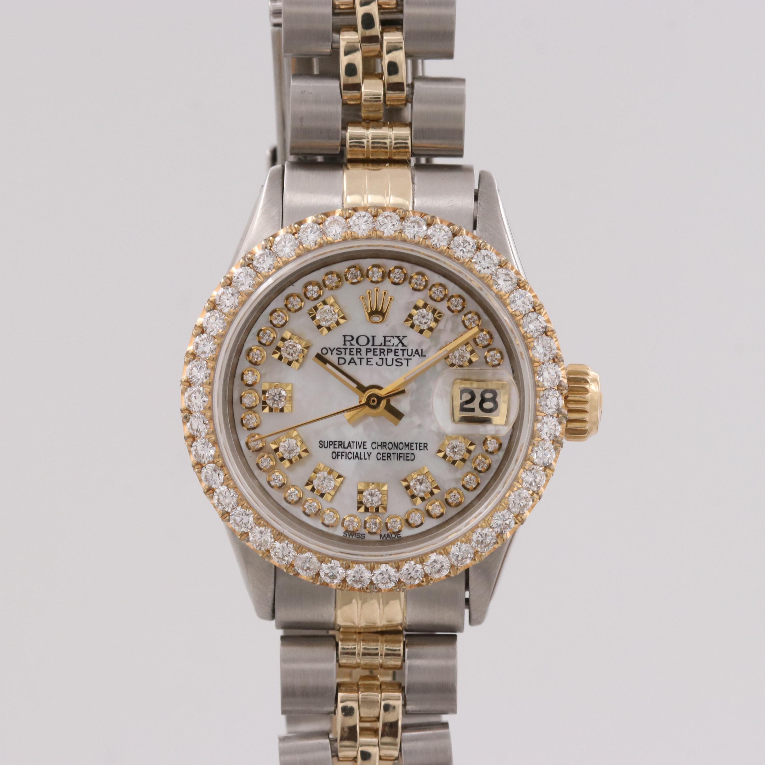 Rolex Datejust Stainless Steel,18K Gold Watch With 1. 36 CTW Diamonds, 1961