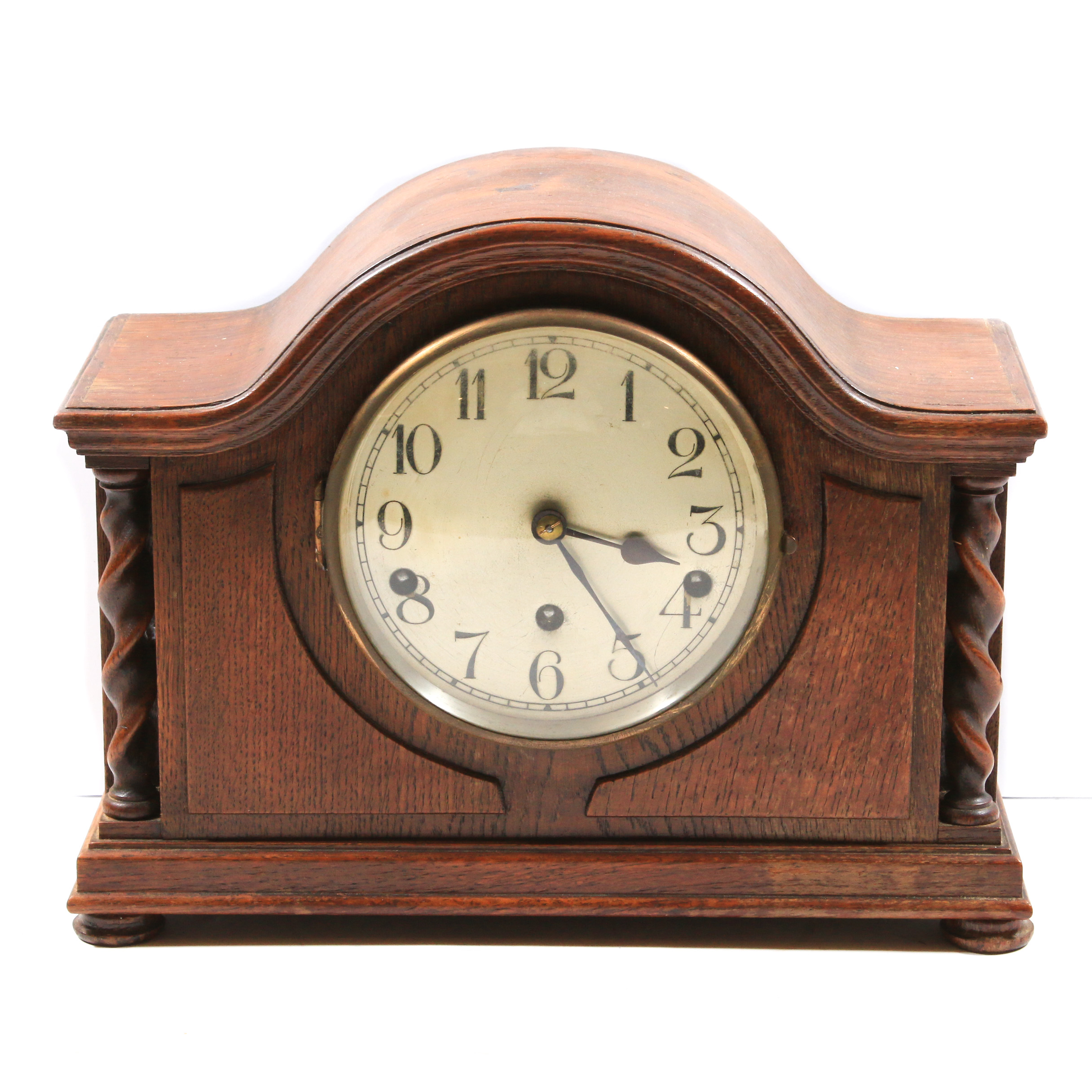 Antique English Barley Twist Mantel Clock
