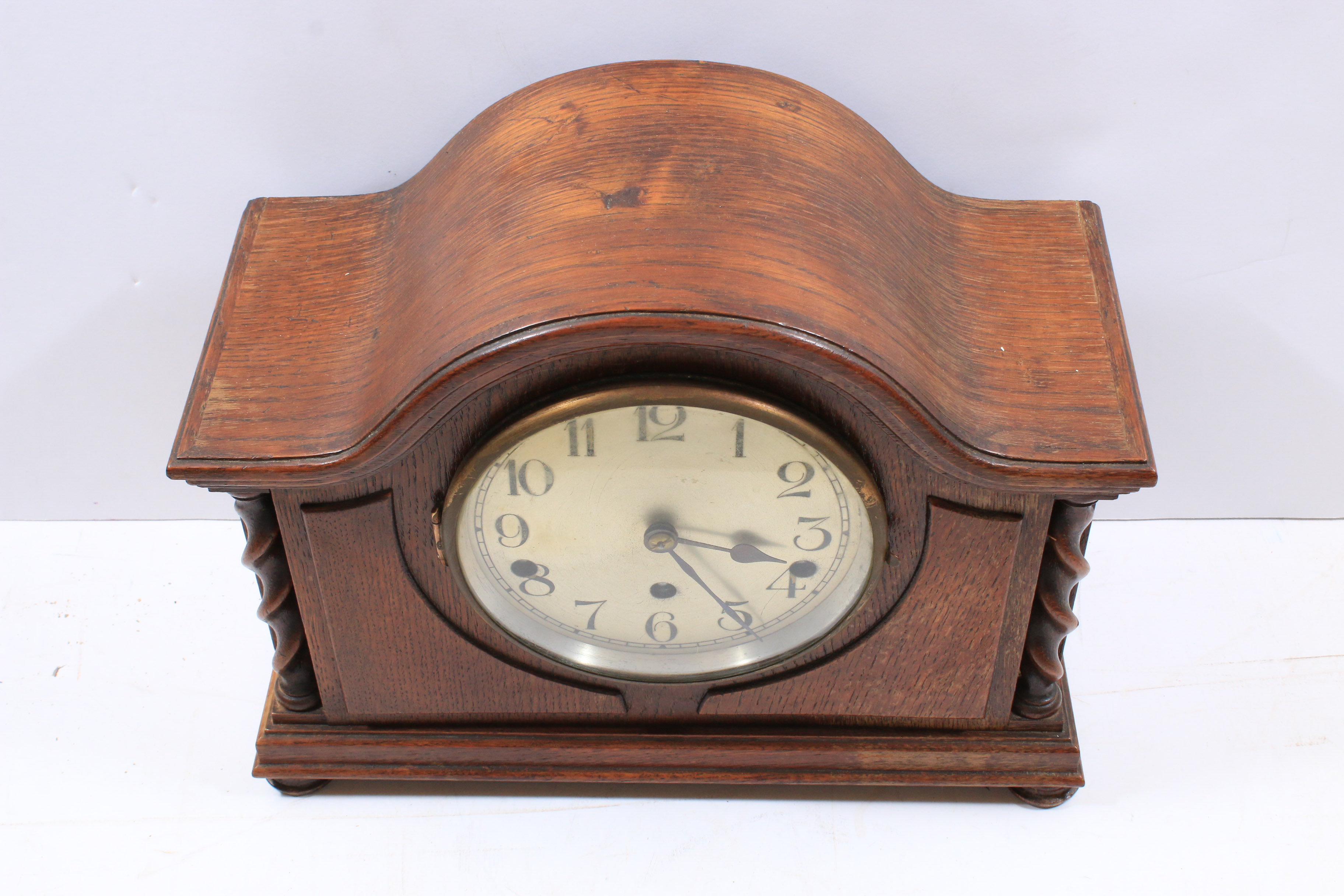 Antique English Barley Twist Mantel Clock