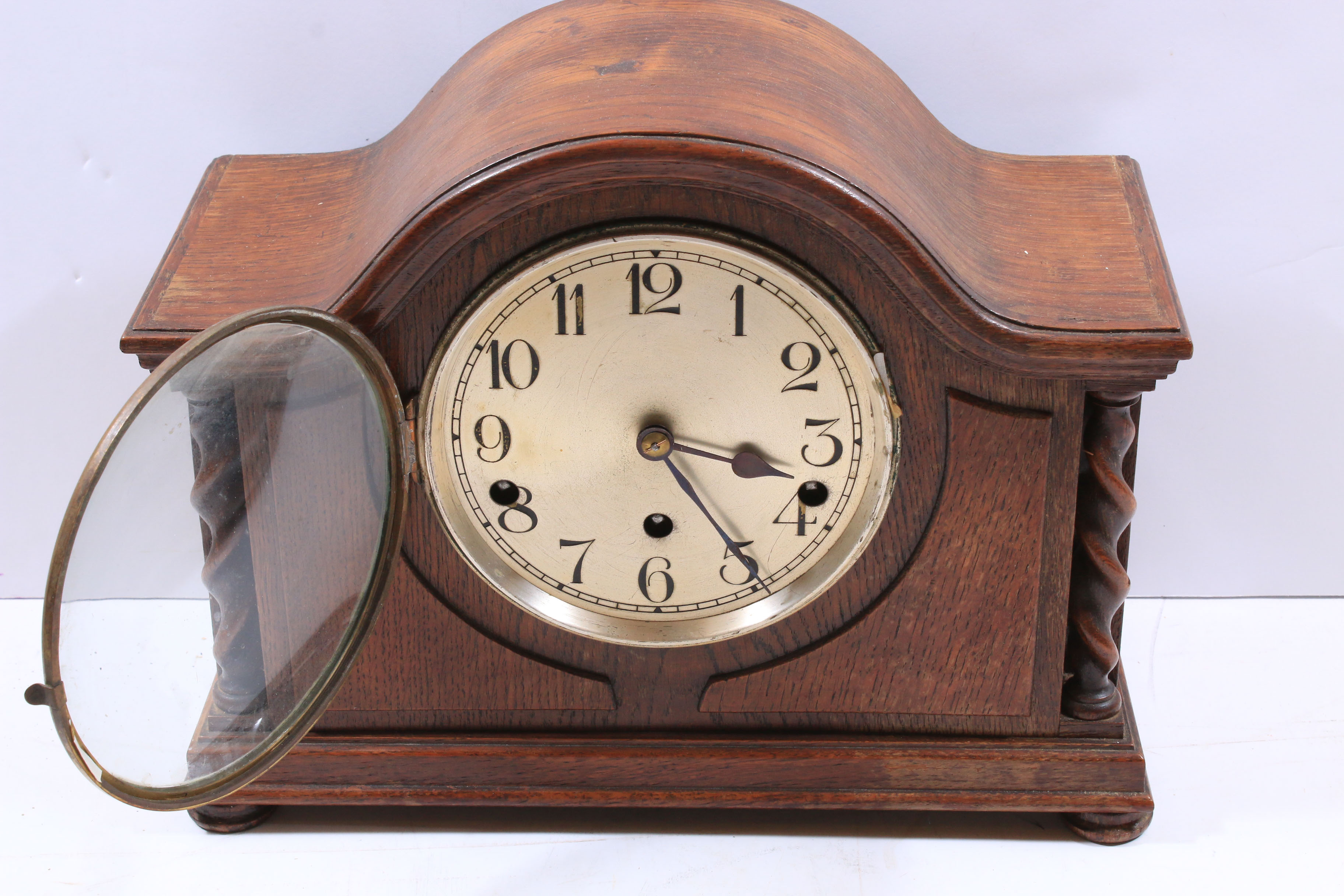 Antique English Barley Twist Mantel Clock