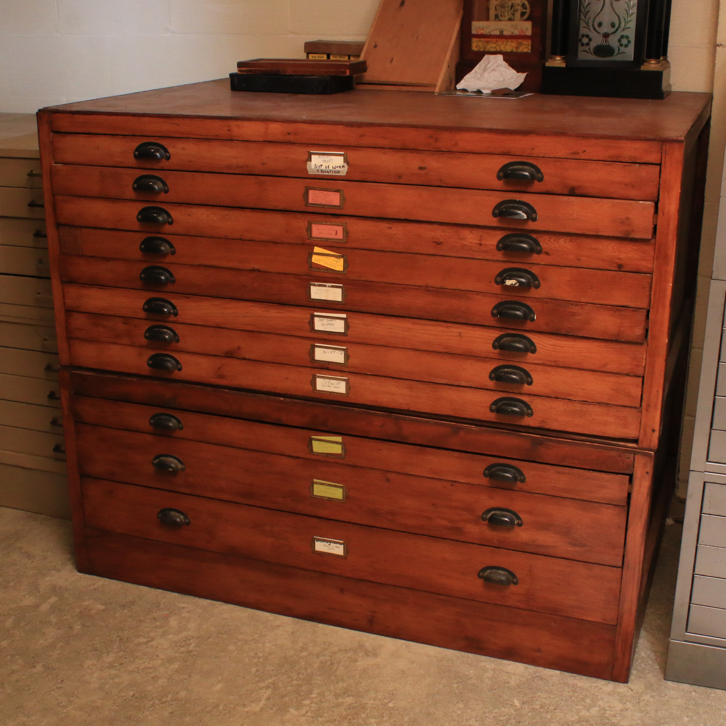 Wooden Flat File Cabinet