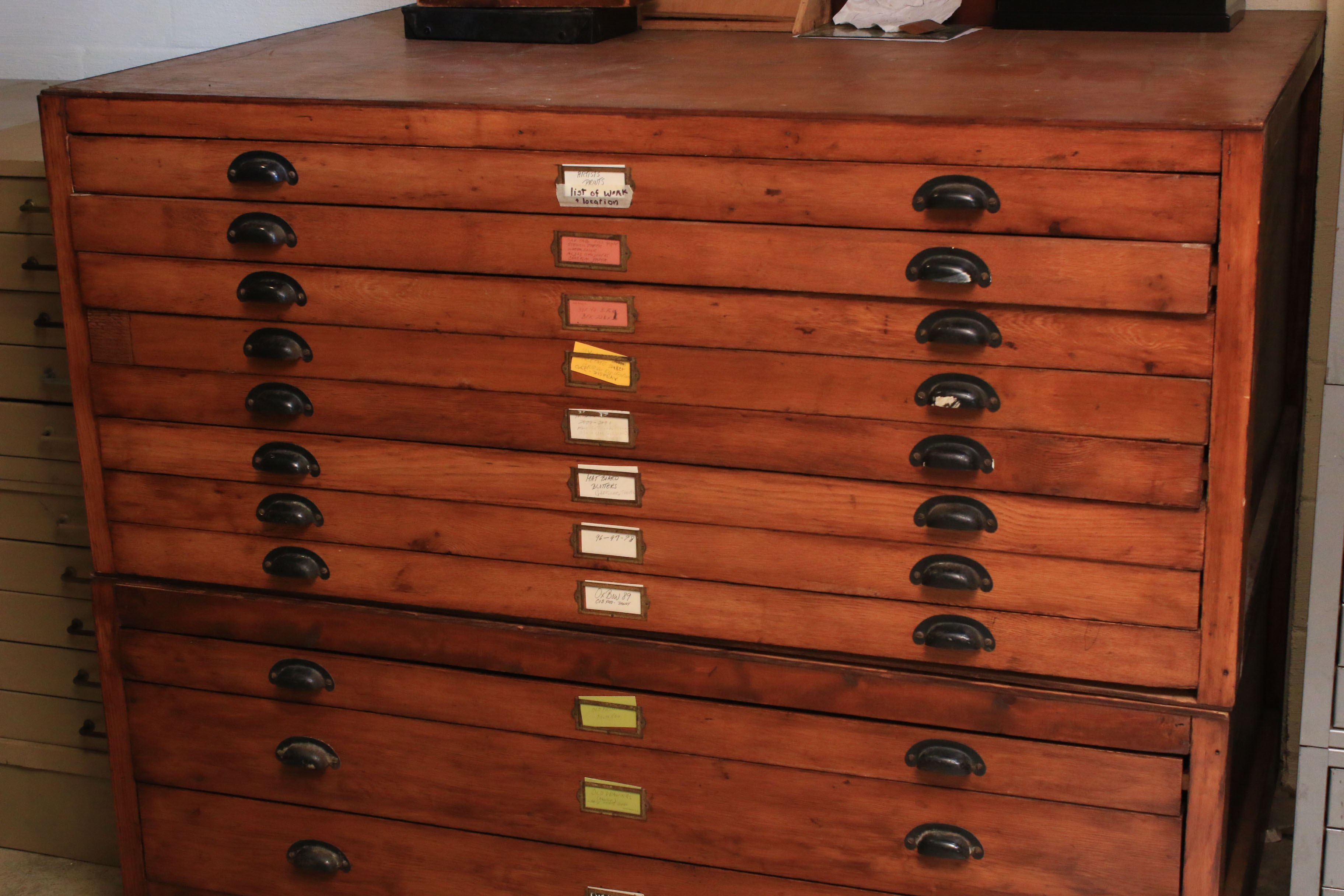 Wooden Flat File Cabinet