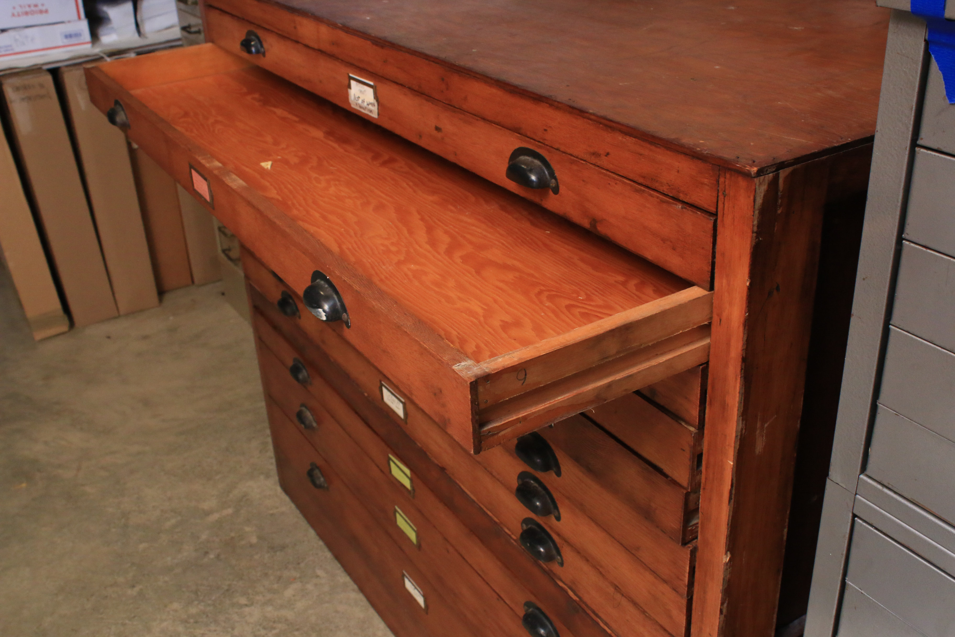 Wooden Flat File Cabinet