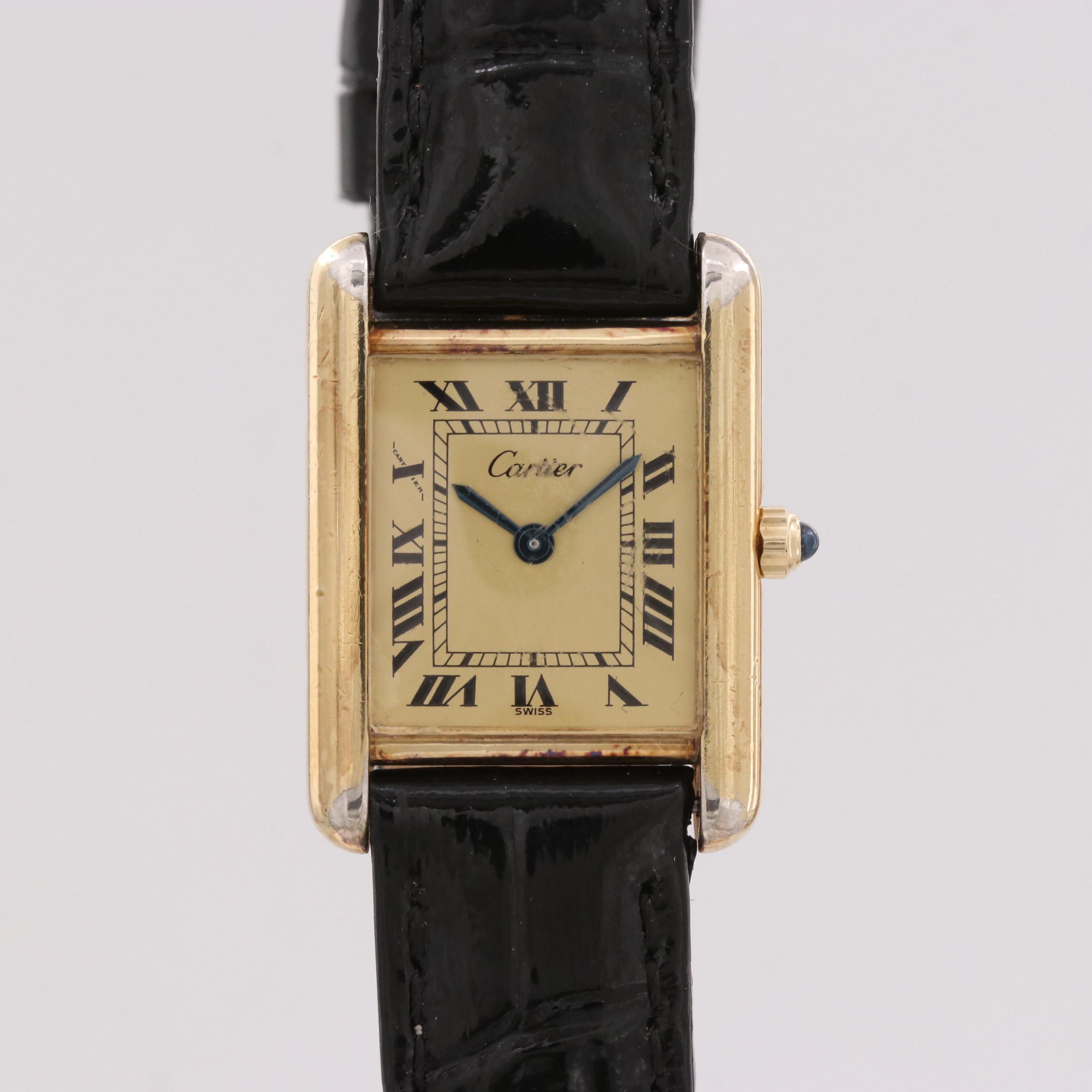 Vintage Cartier Tank Vermeil Quartz Watch