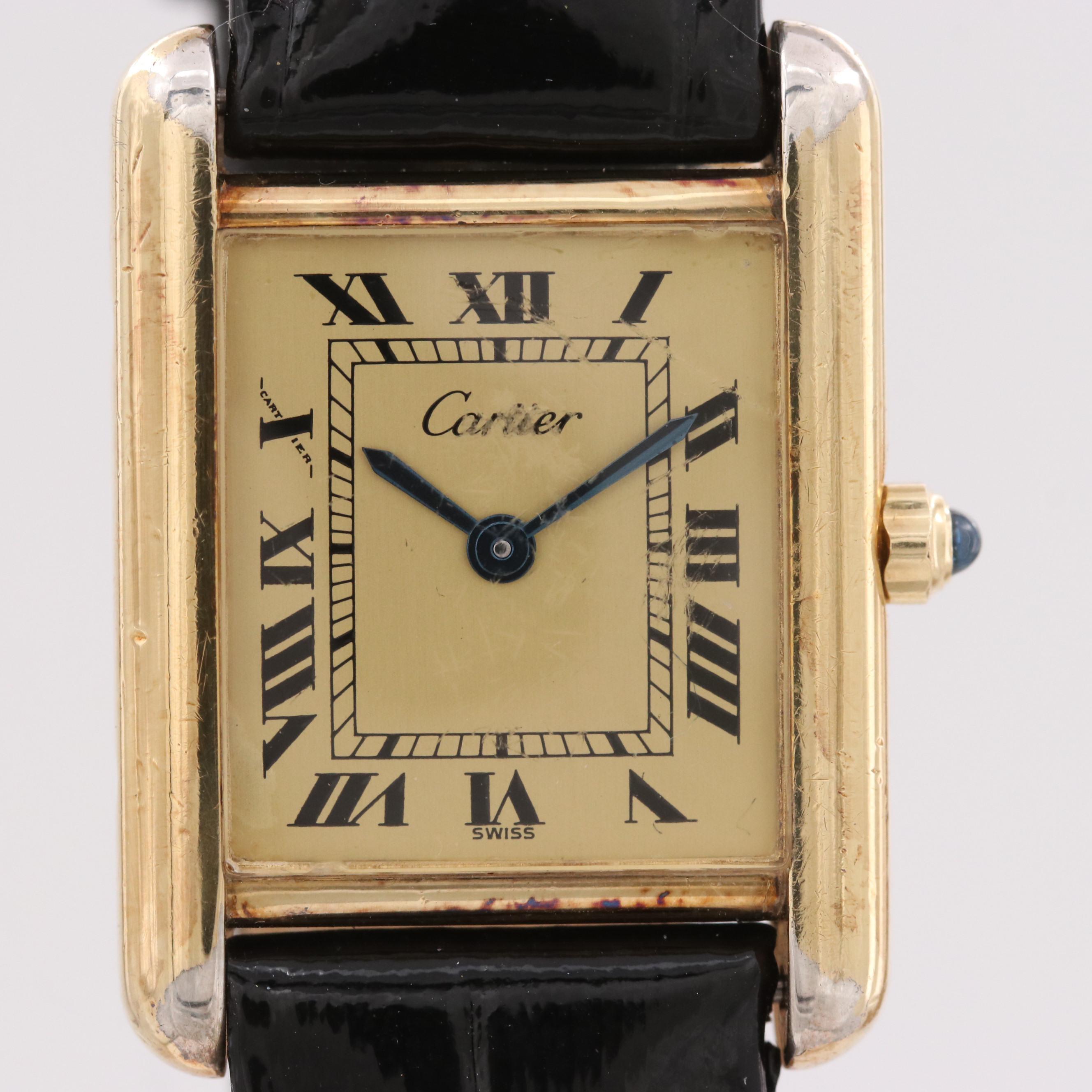 Vintage Cartier Tank Vermeil Quartz Watch