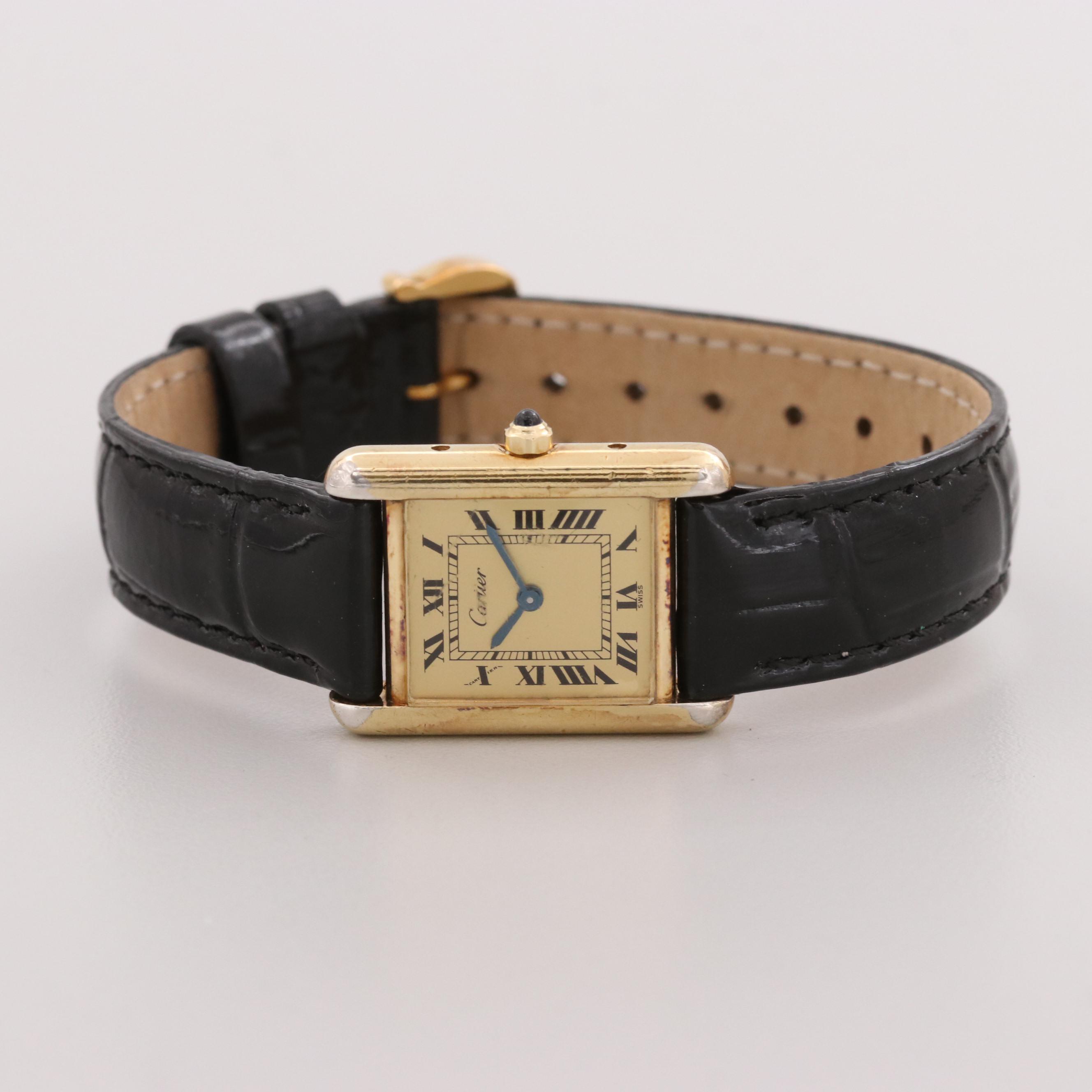 Vintage Cartier Tank Vermeil Quartz Watch