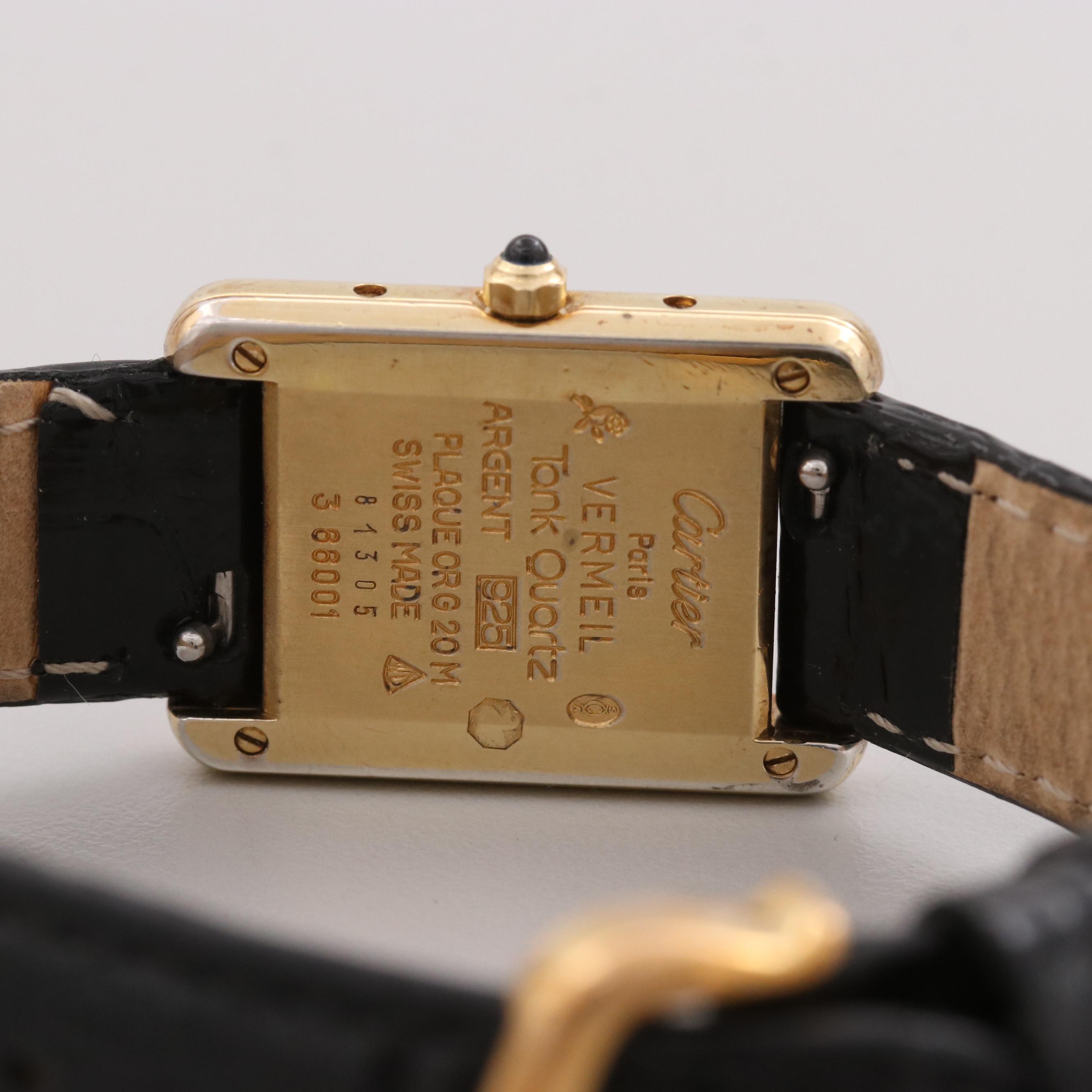 Vintage Cartier Tank Vermeil Quartz Watch