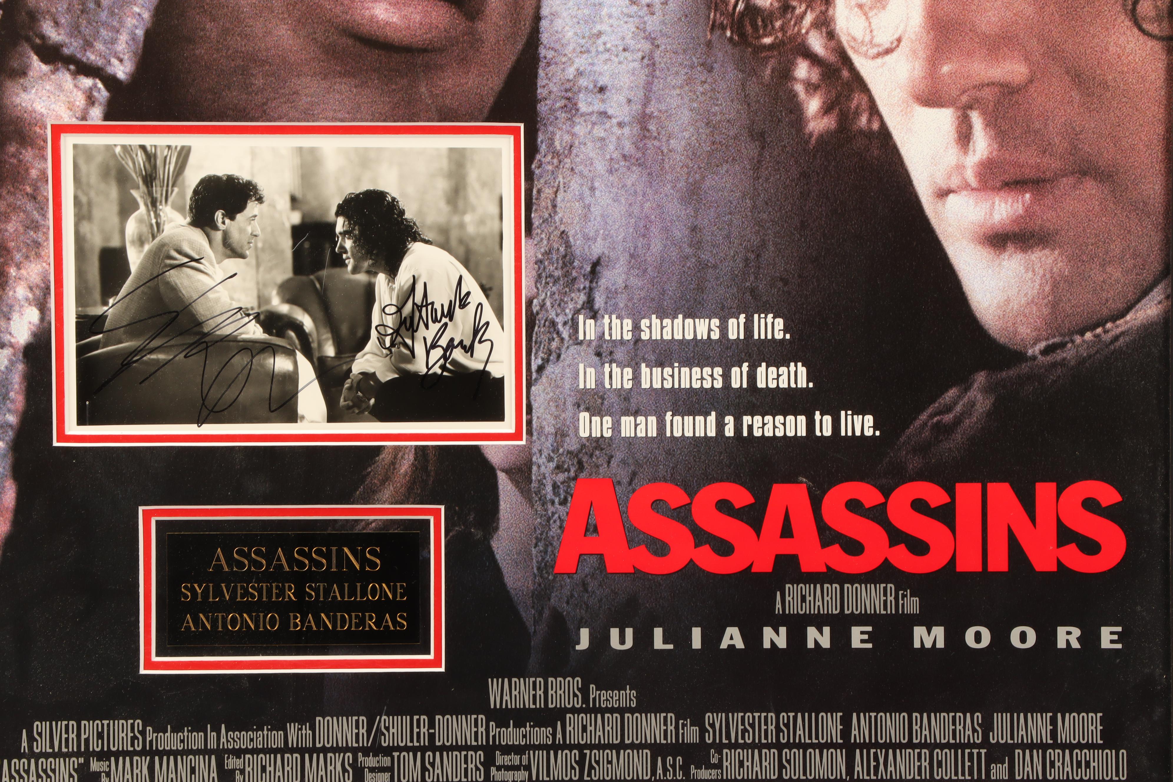 Sylvester Stallone and Antonio Banderas Signed "Assassins" Movie Poster