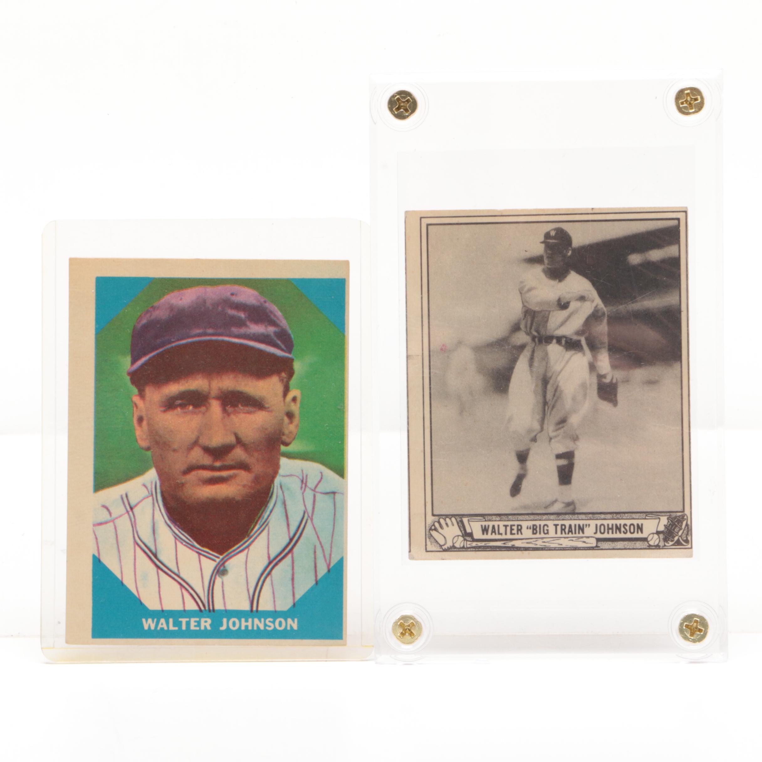 Hall of Fame Pitcher Walter Johnson Baseball Cards Including Play Ball and Fleer