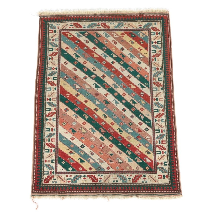 Hand-Knotted Caucasian Genji Wool Area Rug