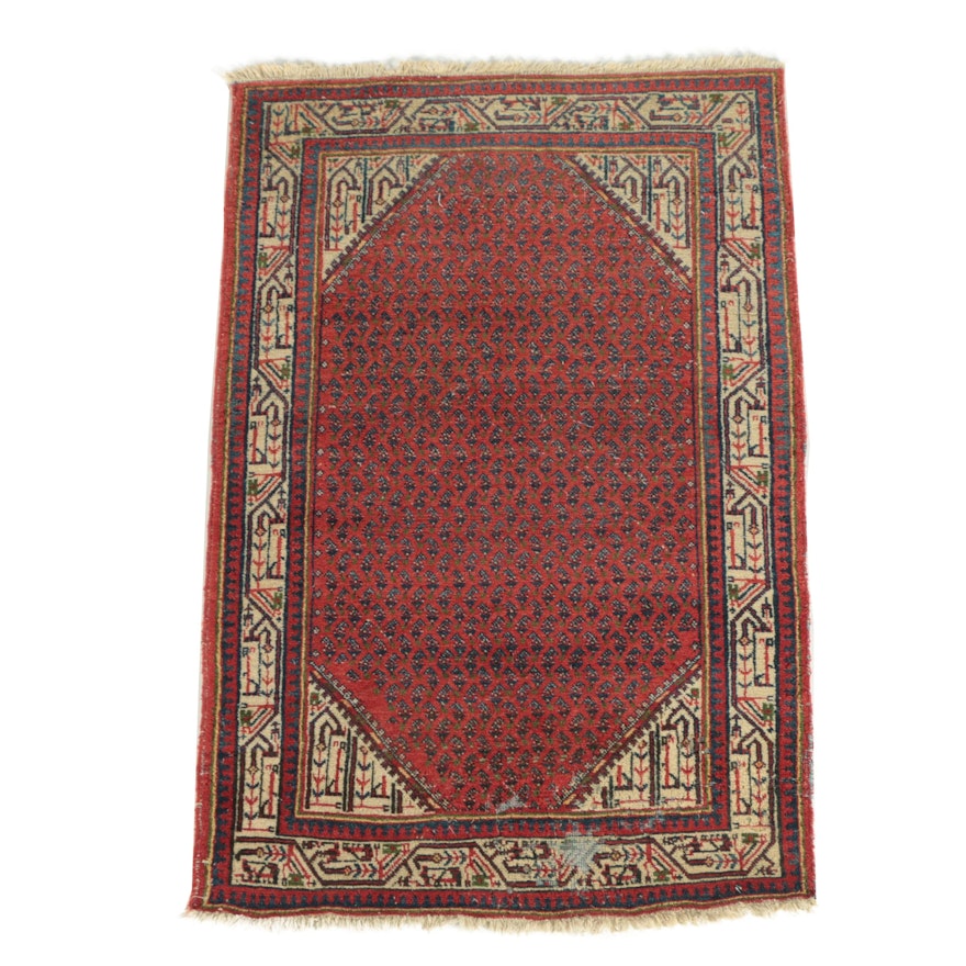 Hand-Knotted Persian Mir-Seraband Wool Area Rug