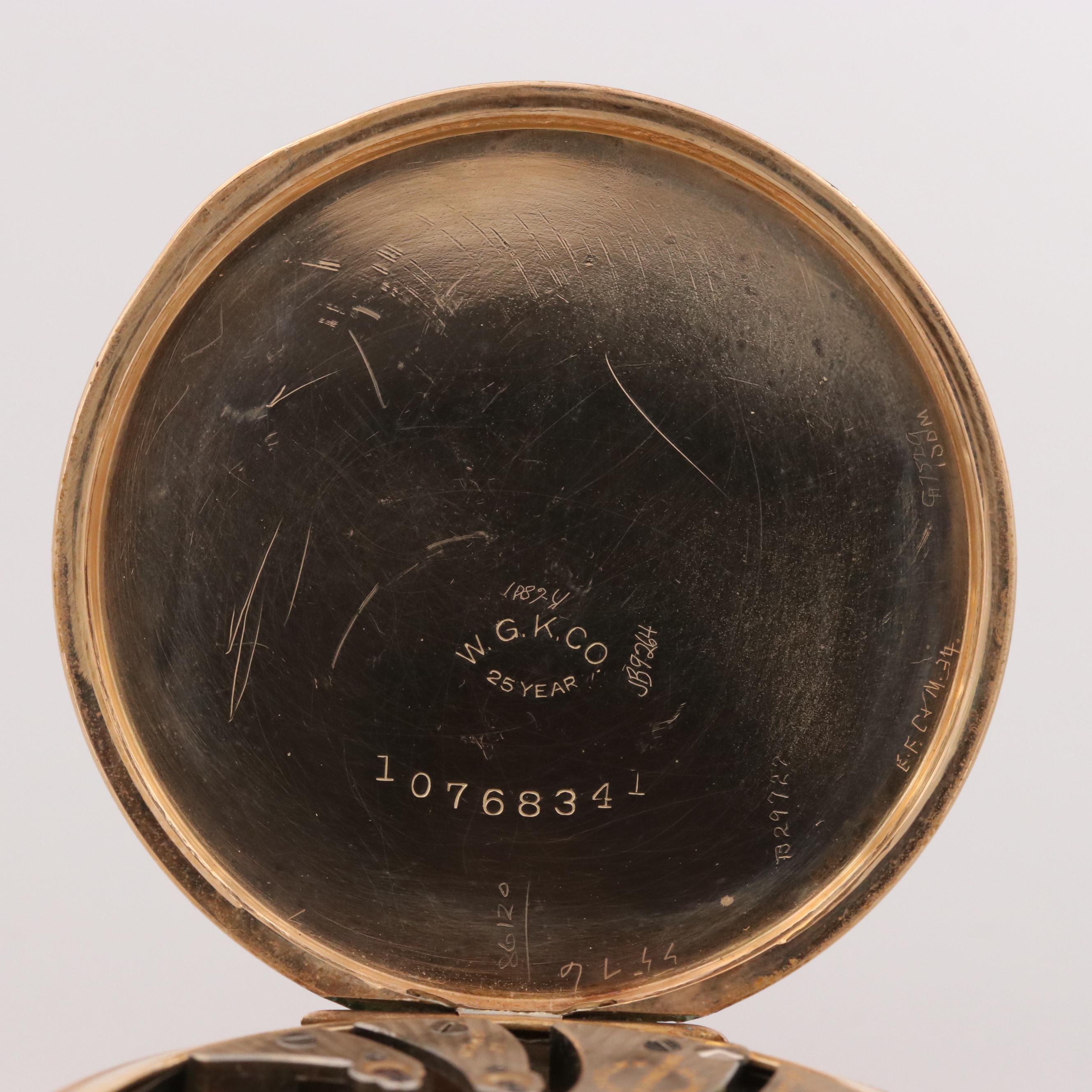 Vintage Illinois Gold Filled Open Face Pocket Watch With Chain and Hayward Knife