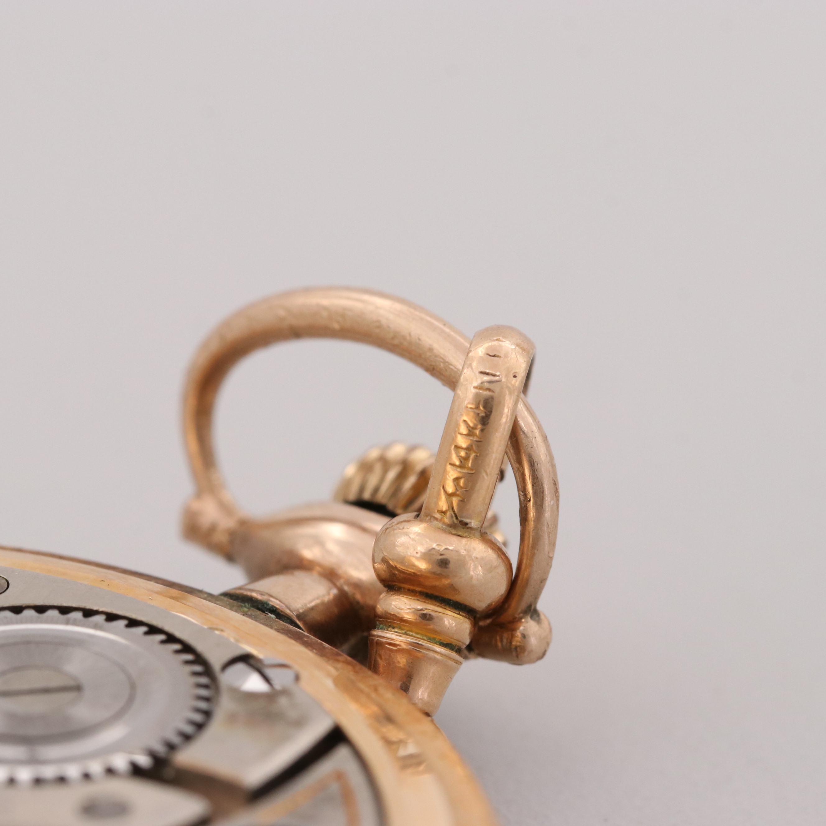 Vintage Illinois Gold Filled Open Face Pocket Watch With Chain and Hayward Knife