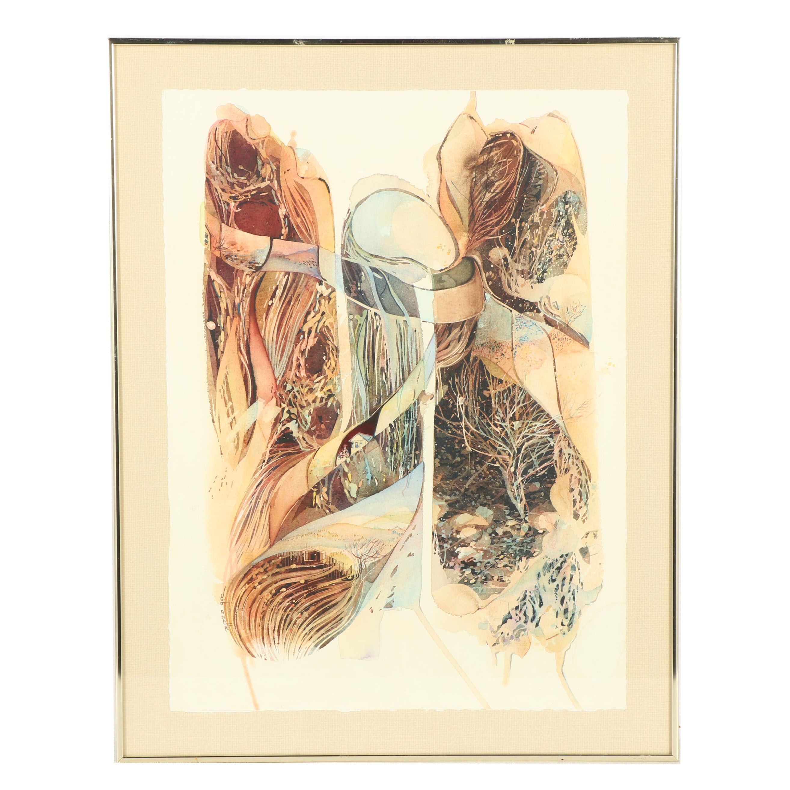 Rob Erdle Watercolor Painting "Imoges"