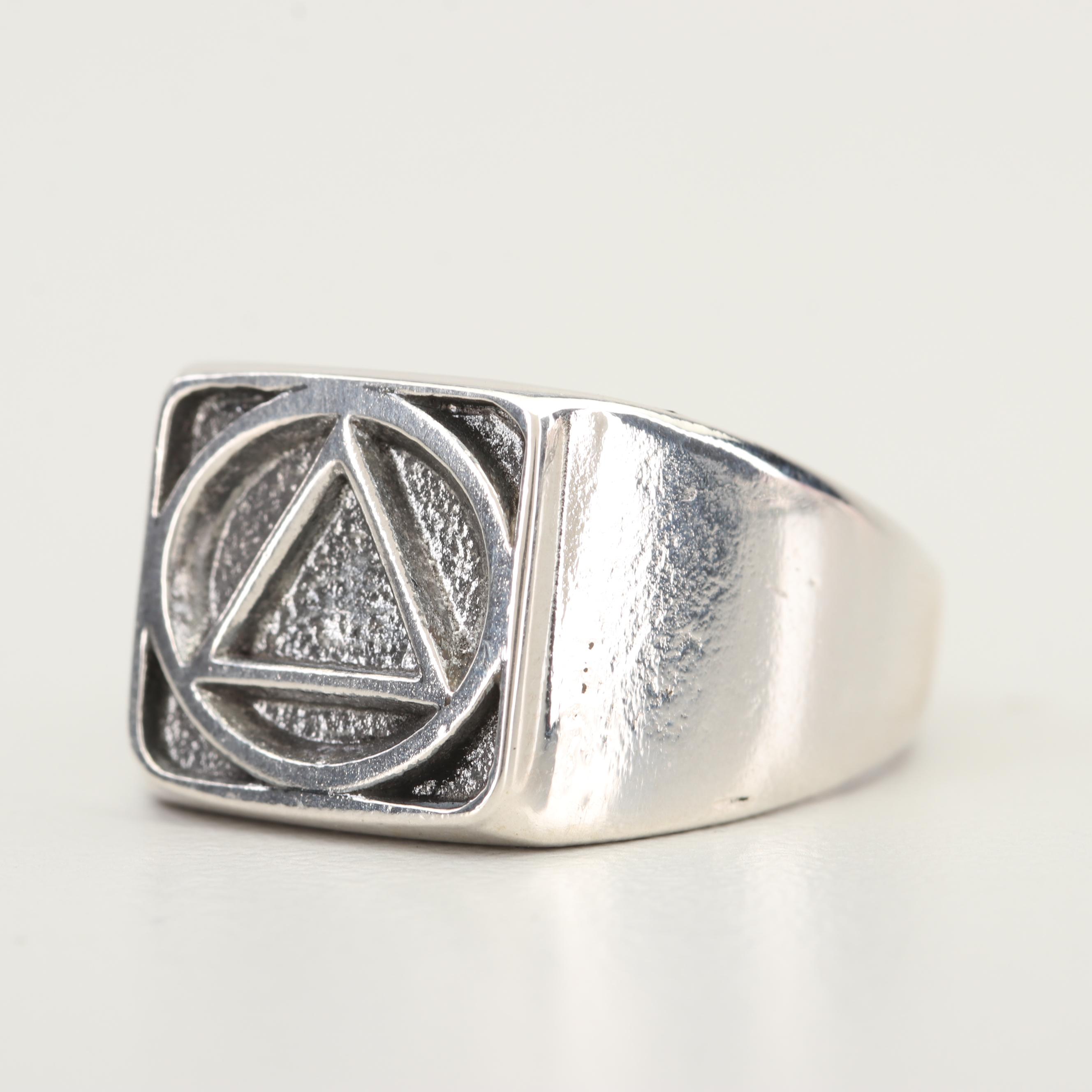 Sterling Silver Sobriety Ring