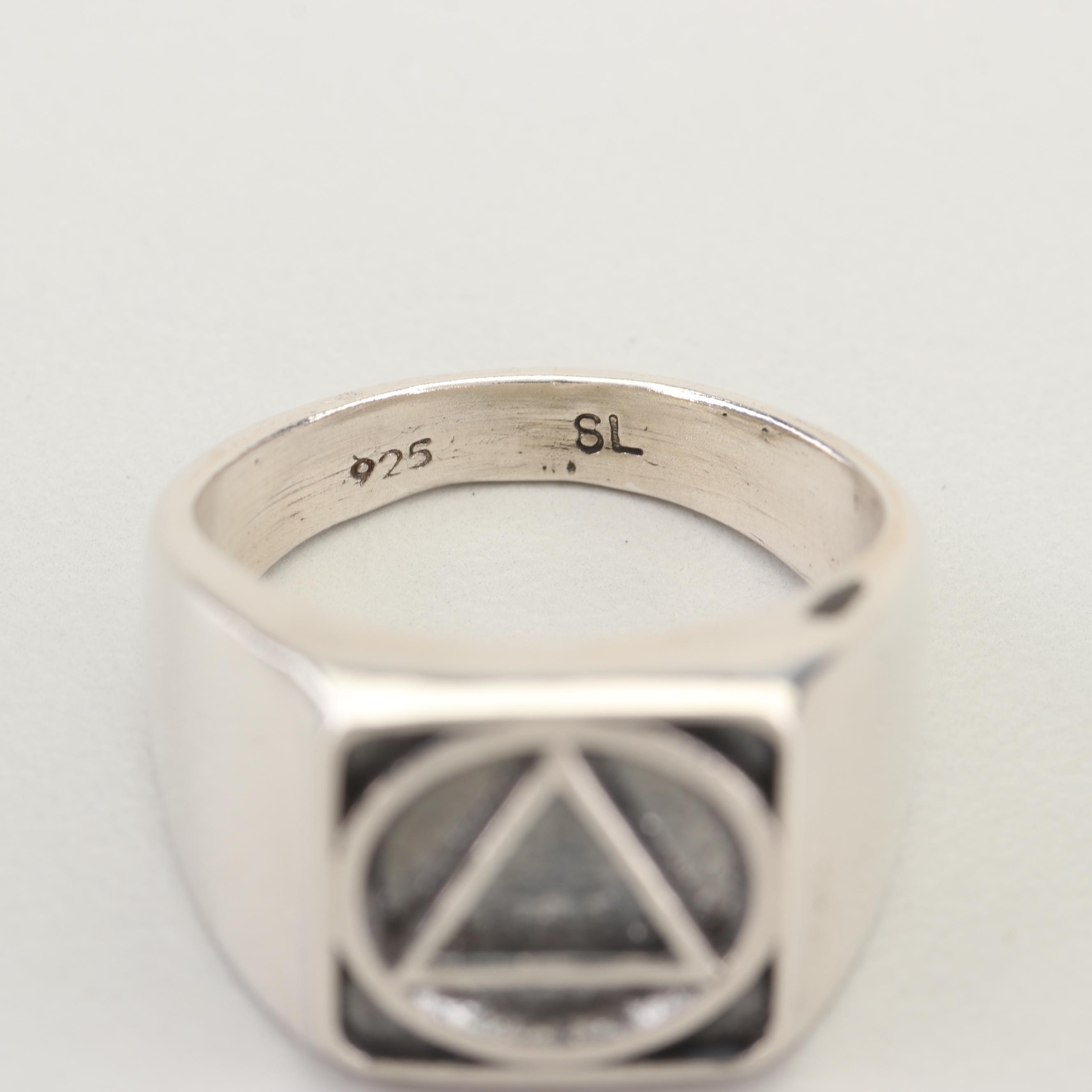 Sterling Silver Sobriety Ring